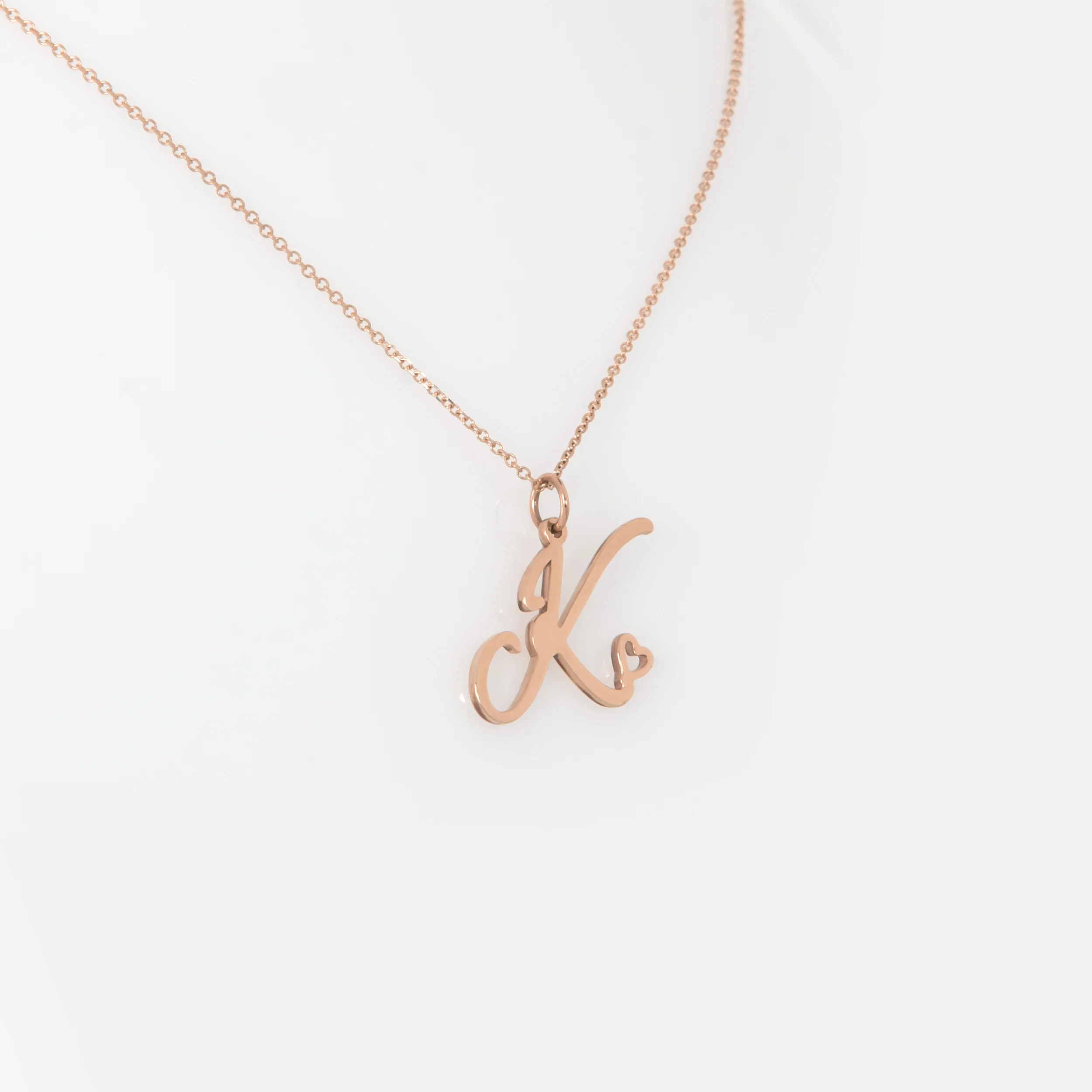 14k Personalized Initial Heart Pendant — additional product image 6 from AntEva Crafts