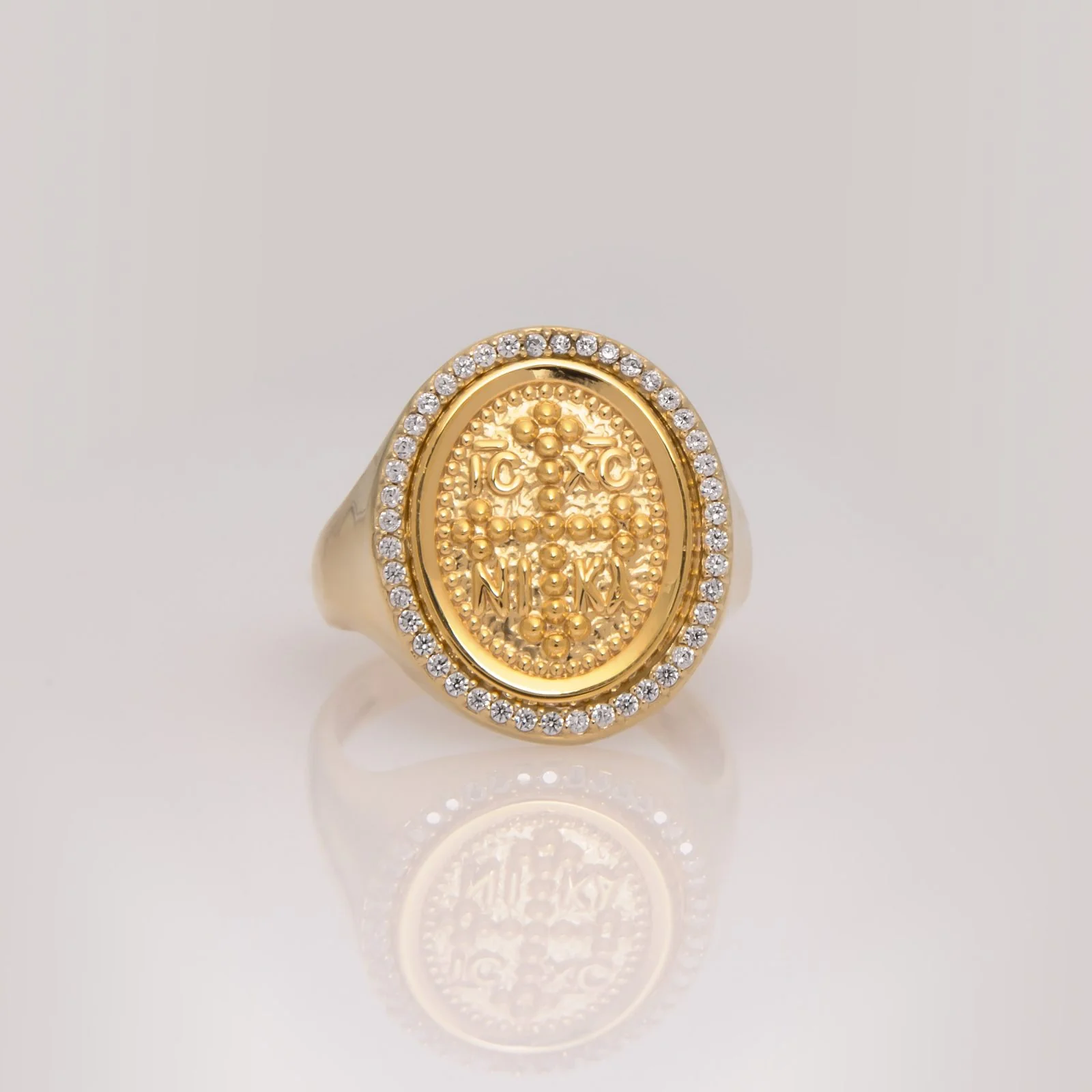 Oval Halo Christian Cross Ring — additional product image 5 from AntEva Crafts