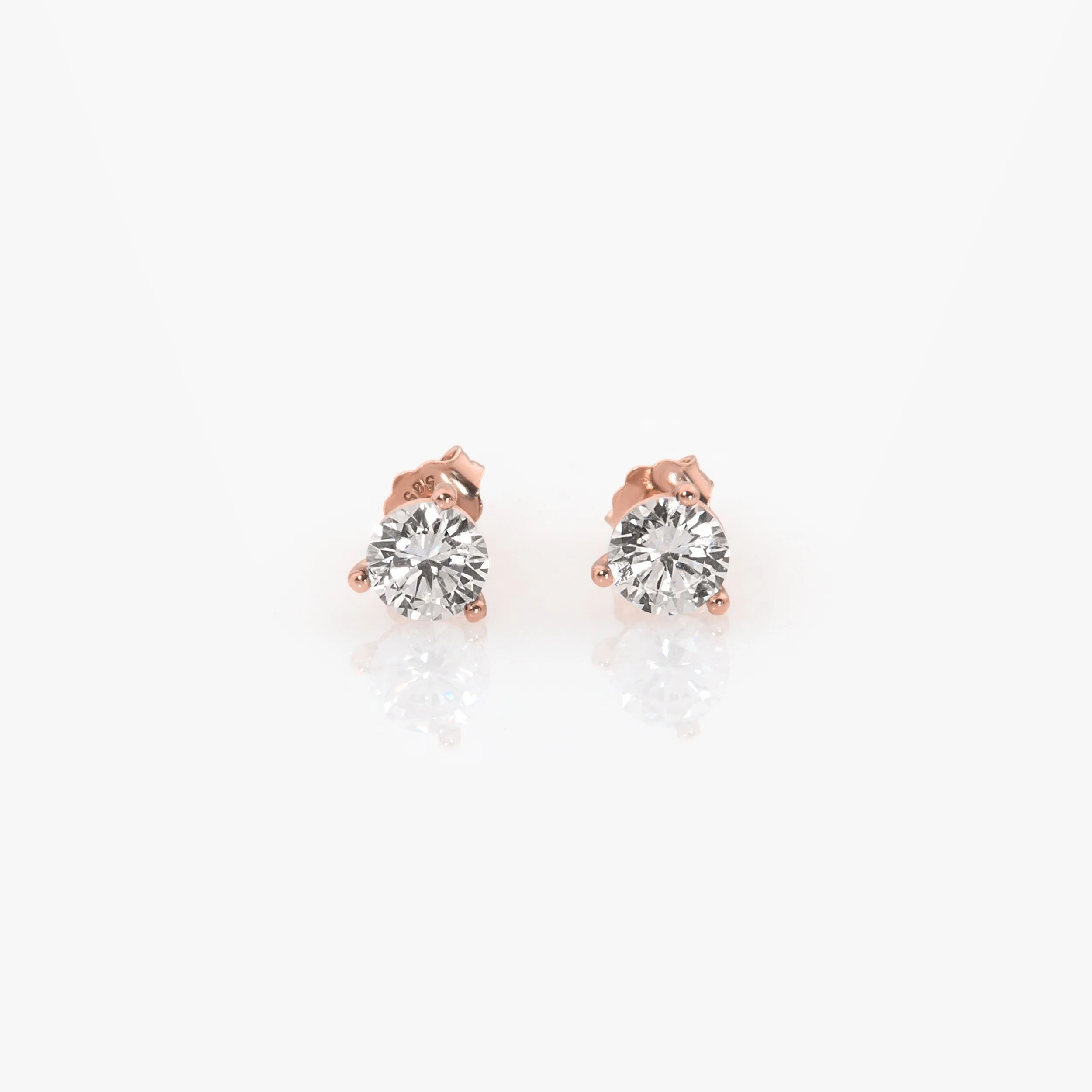 14K Solid Gold Round Stud Earrings – Lab-Grown Diamond or CZ Studs — additional product image 11 from AntEva Crafts
