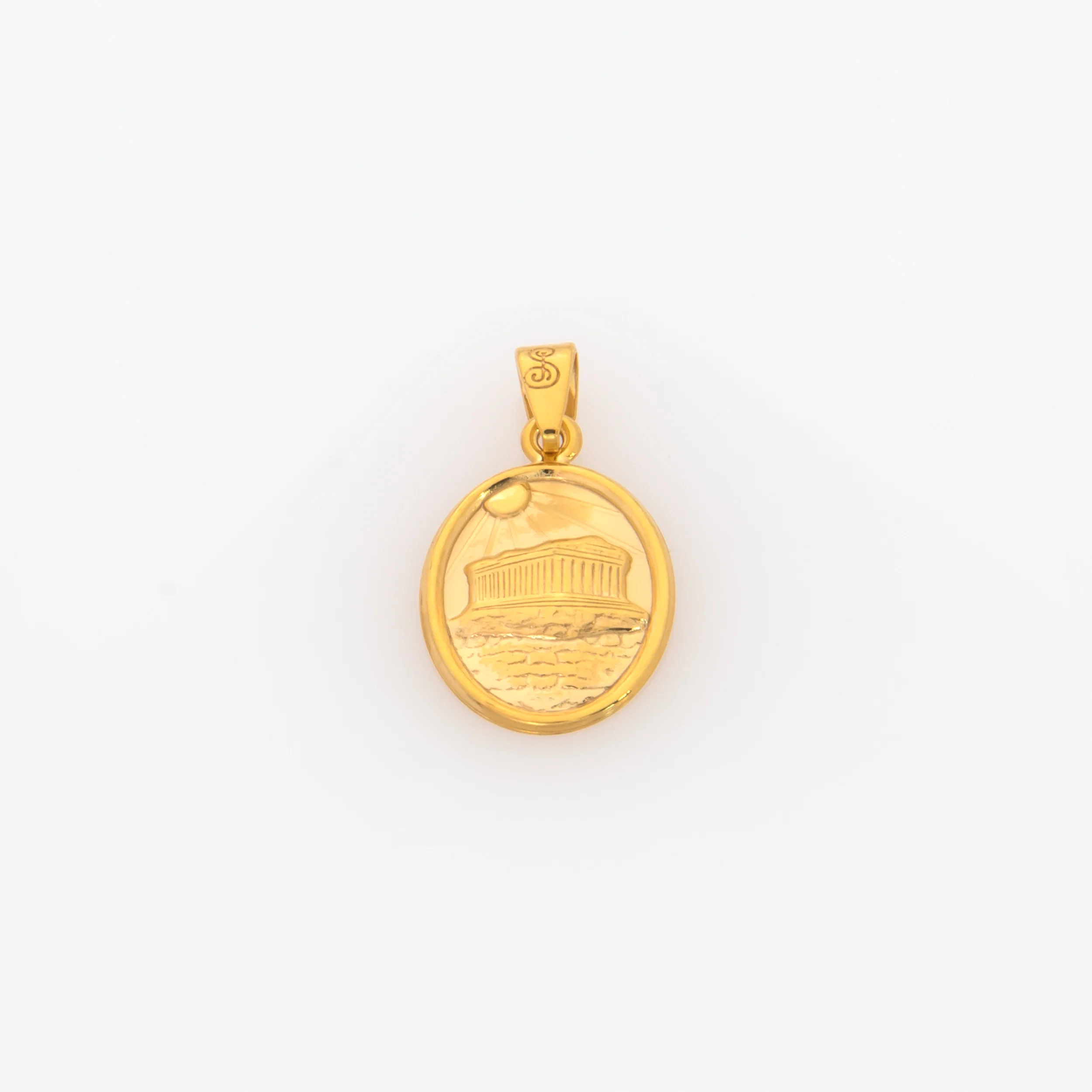 Oval Plain Parthenon Temple Pendant