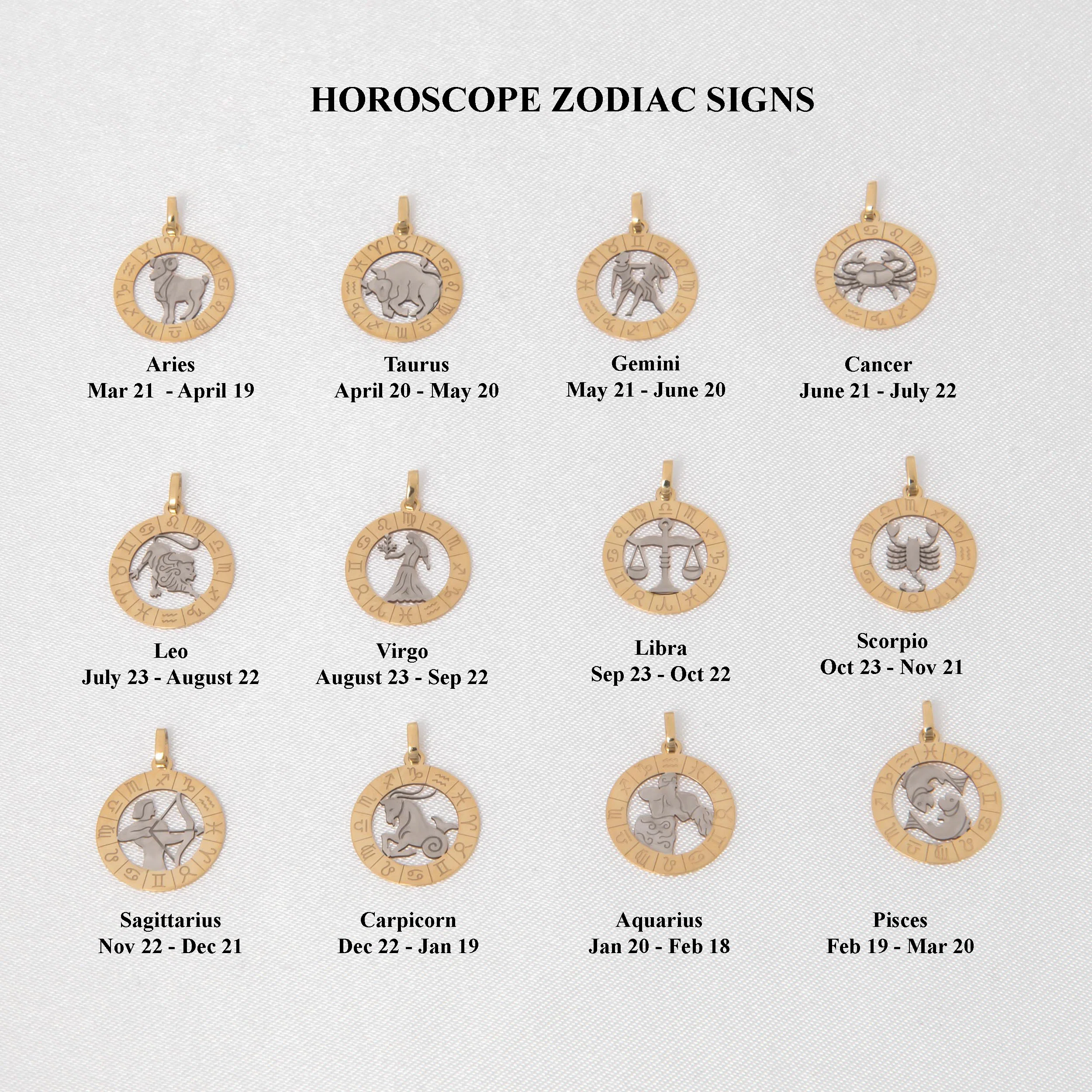 Zodiac Gold Pendant — additional product image 3 from AntEva Crafts