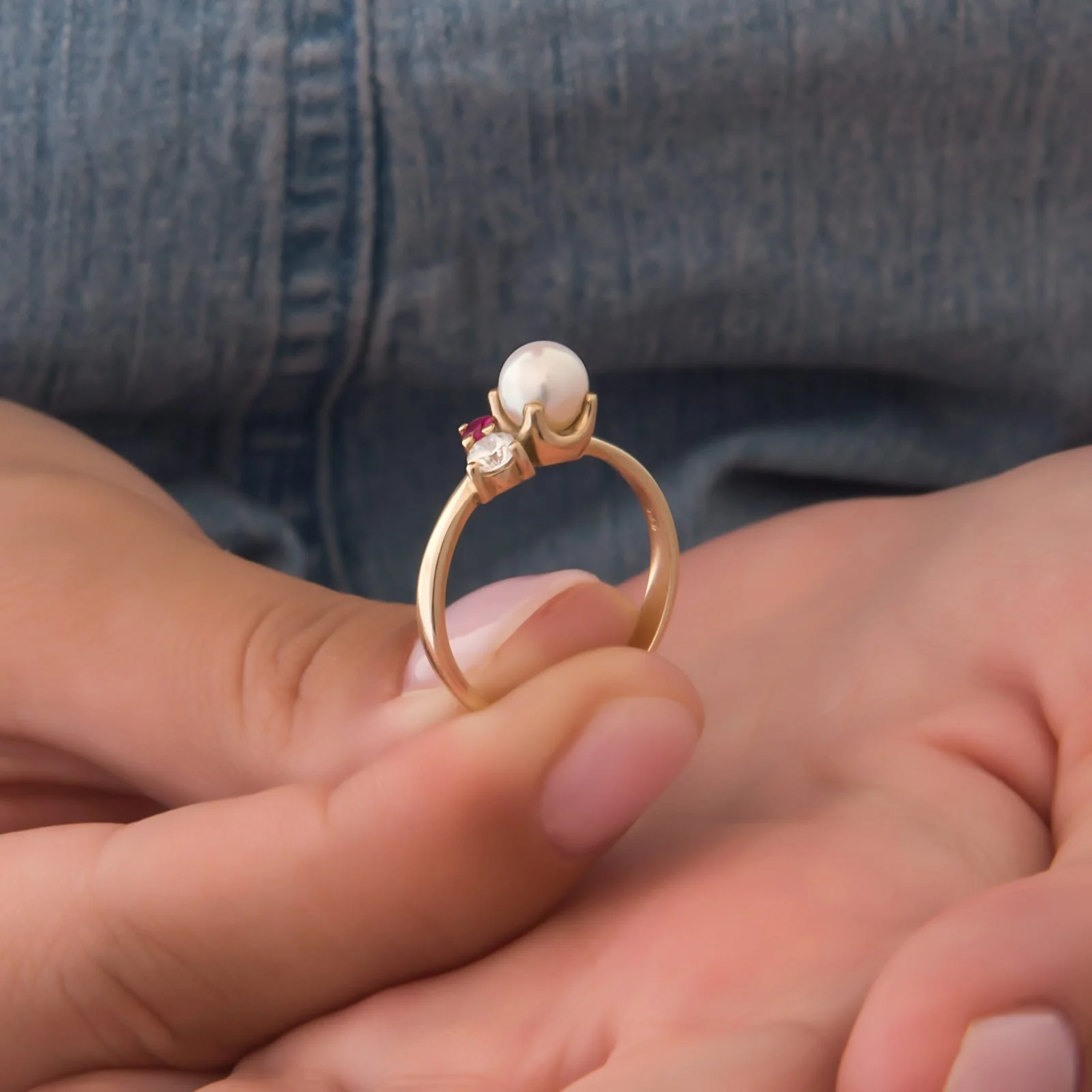 Pearl Birthstone Ring — additional product image 4 from AntEva Crafts