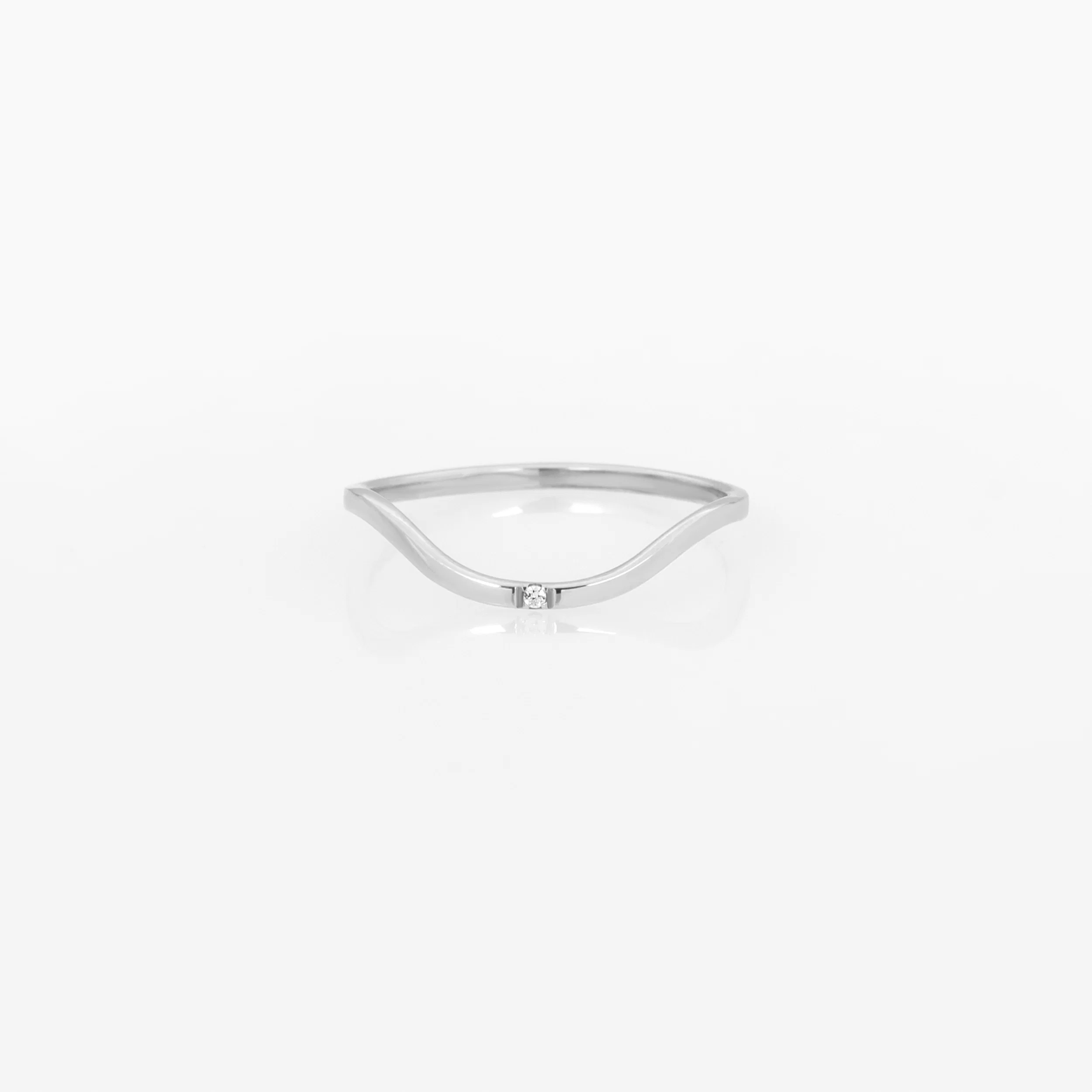 Dainty Wave Stackable Diamond Ring — additional product image 5 from AntEva Crafts