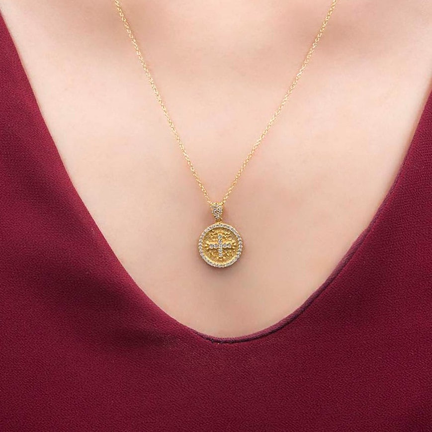 Christian Necklace with Cross & CZ — additional product image 2 from AntEva Crafts