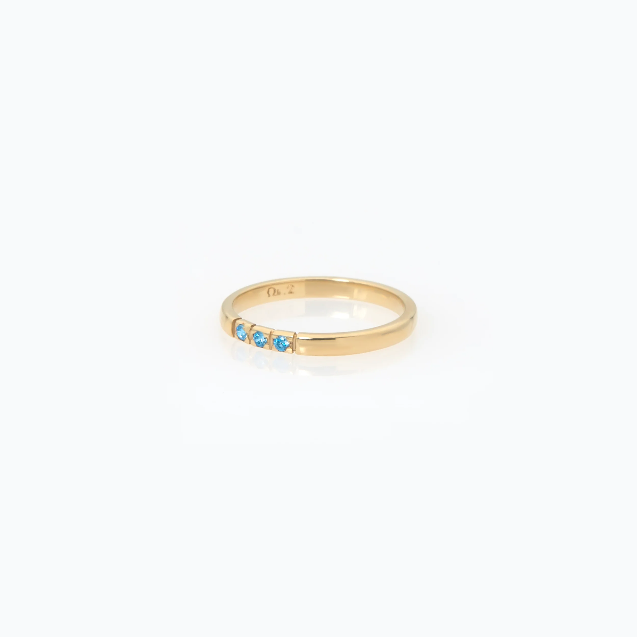 White Gold Delicate Birthstone Ring with 3-5-7 Gems — additional product image 7 from AntEva Crafts