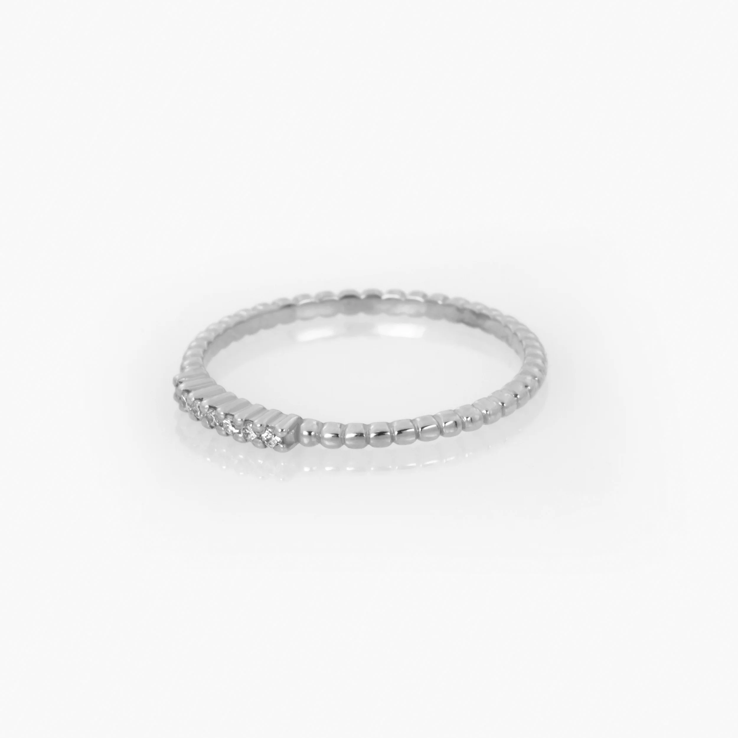 Delicate Diamond Beaded Ring — additional product image 4 from AntEva Crafts