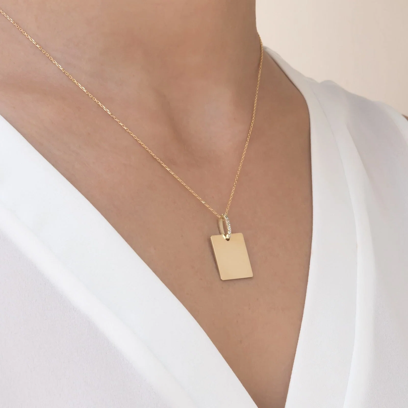 Square Tag Necklace — additional product image 2 from AntEva Crafts