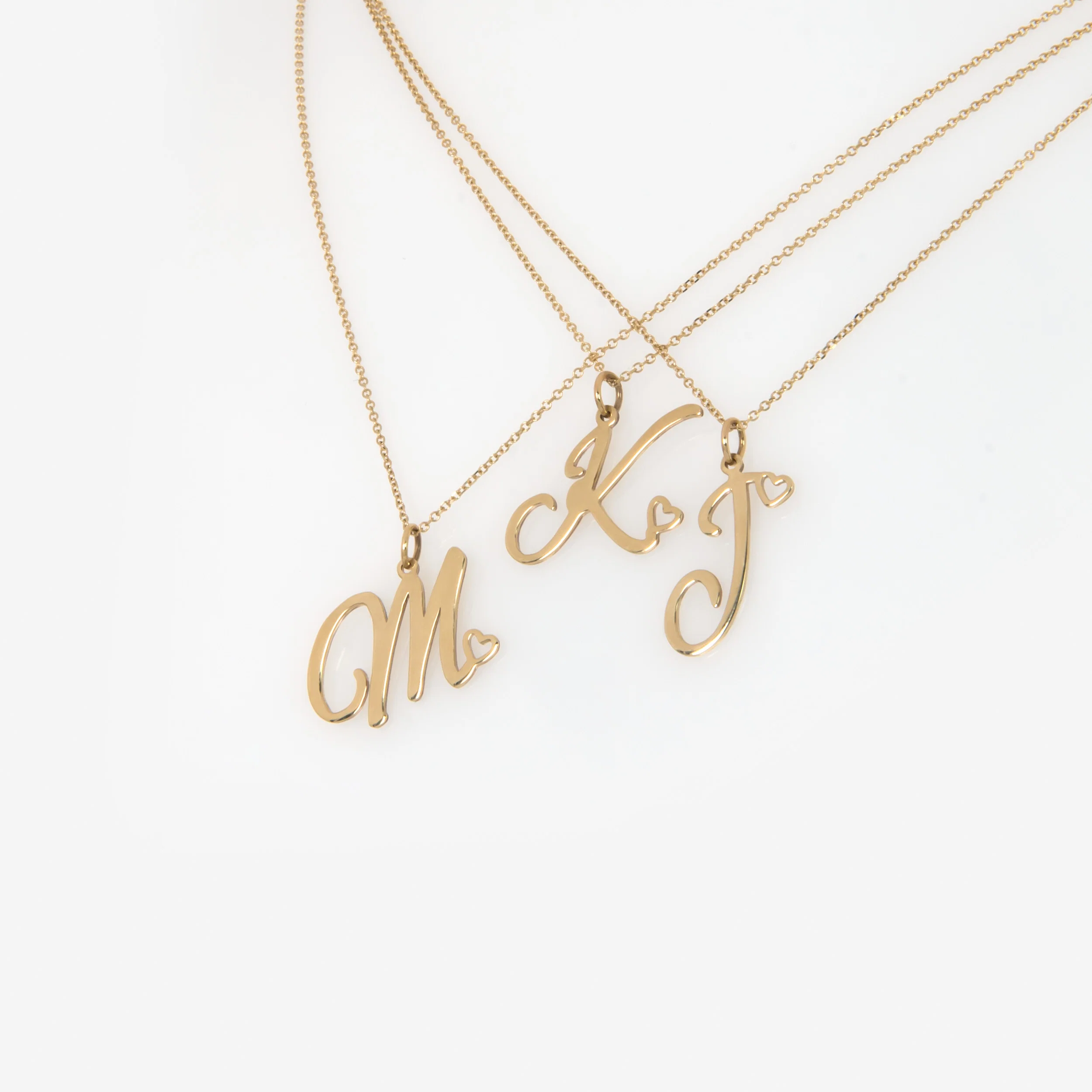 14k Personalized Initial Heart Pendant — additional product image 8 from AntEva Crafts