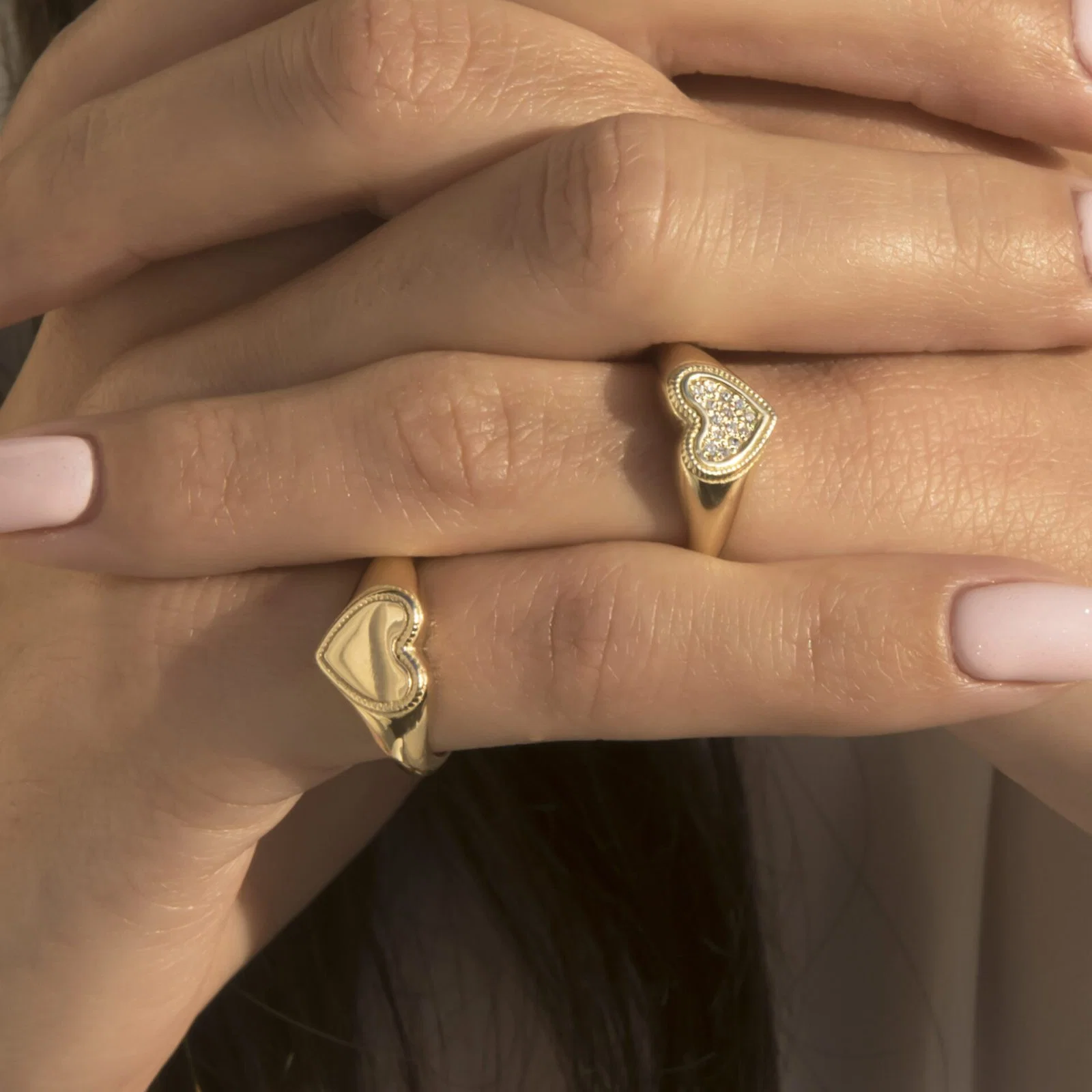 Diamond Heart Signet Ring — additional product image 8 from AntEva Crafts