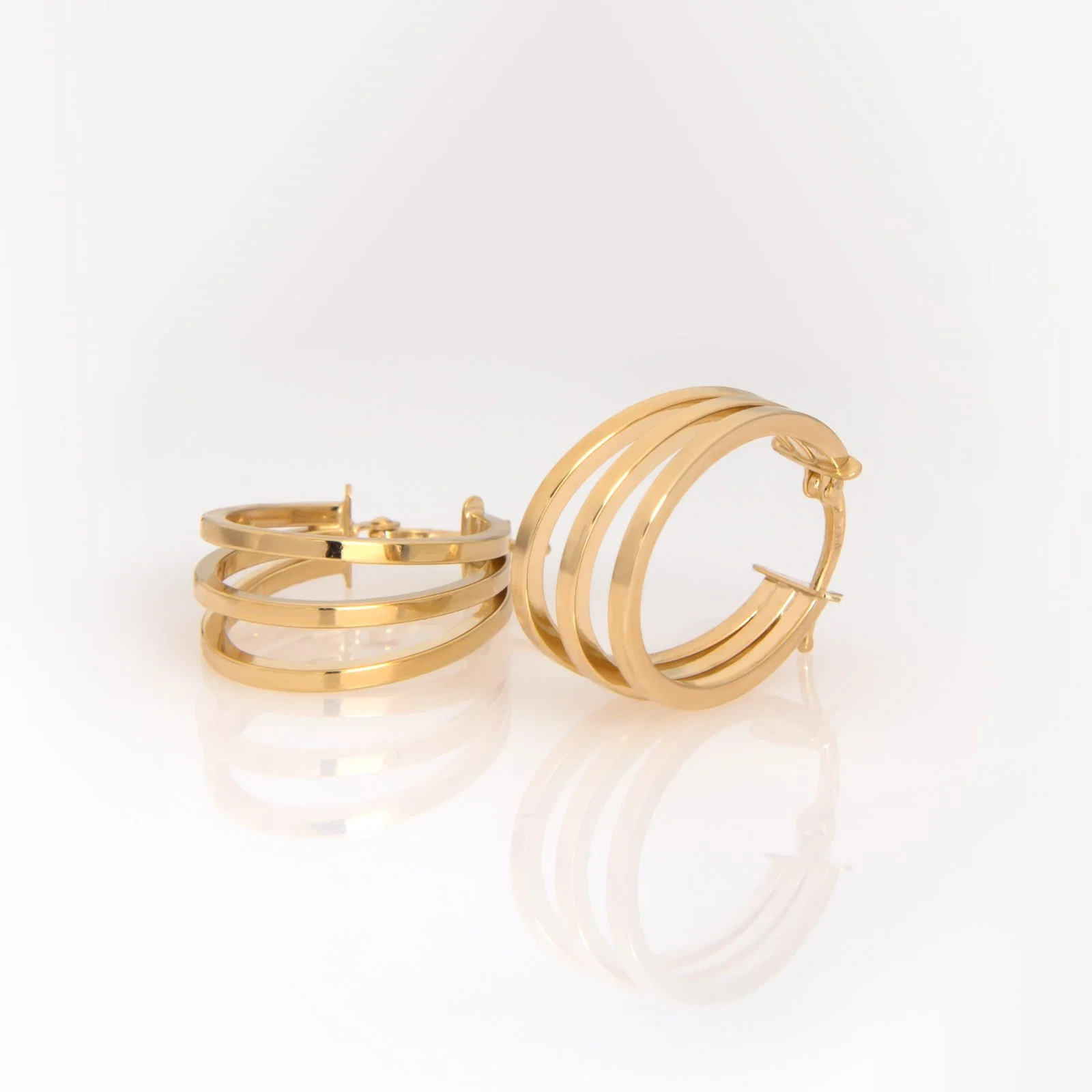 Oval Shaped Triple Line Earrings — additional product image 2 from AntEva Crafts