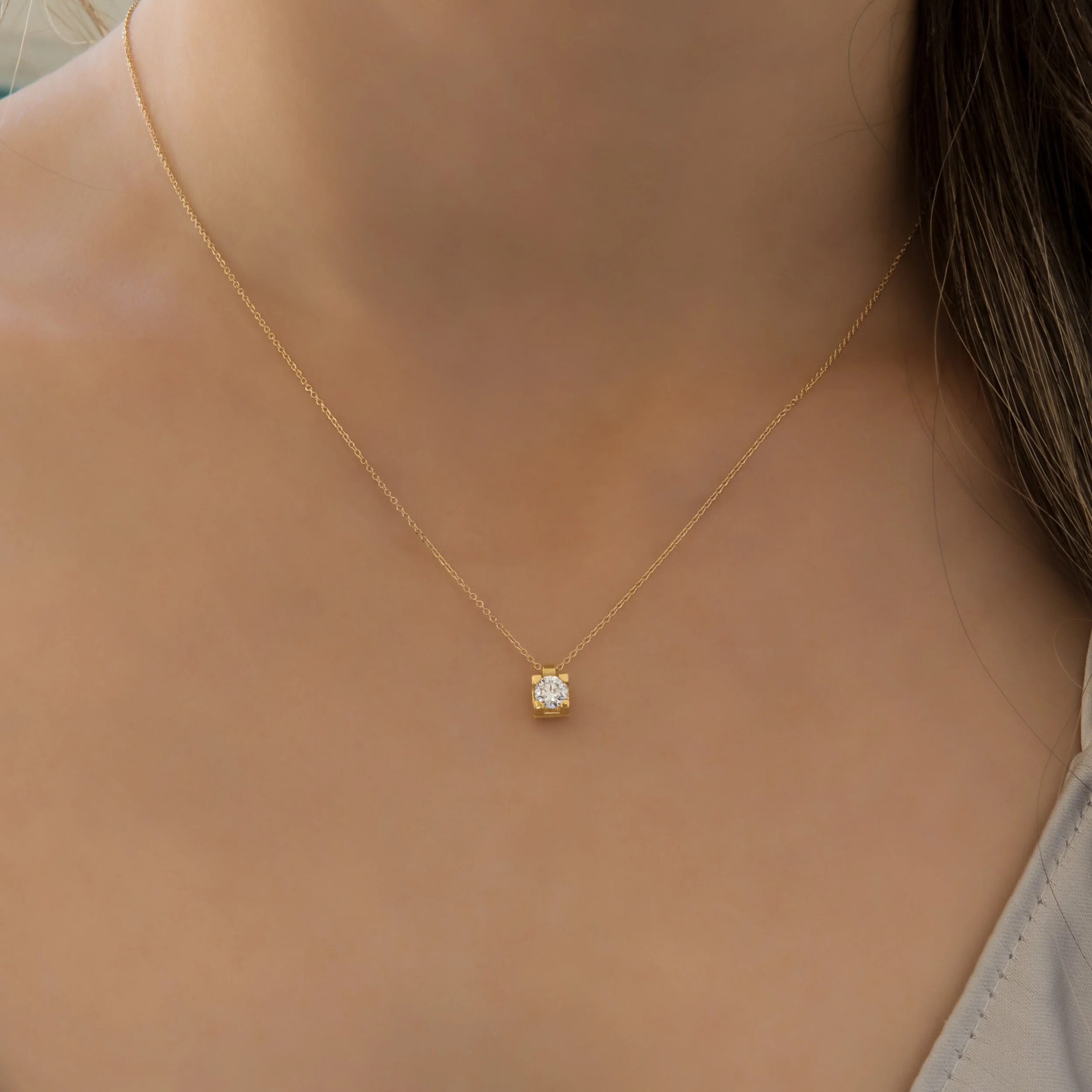Solitaire Lab Grown Diamond Necklace — additional product image 2 from AntEva Crafts
