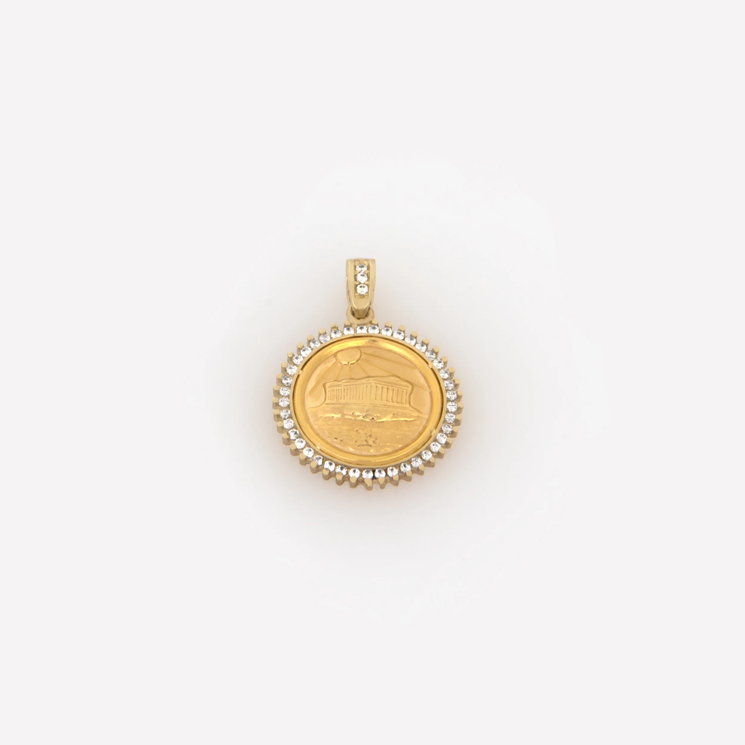Round Parthenon Gemstone Pendant — additional product image 3 from AntEva Crafts