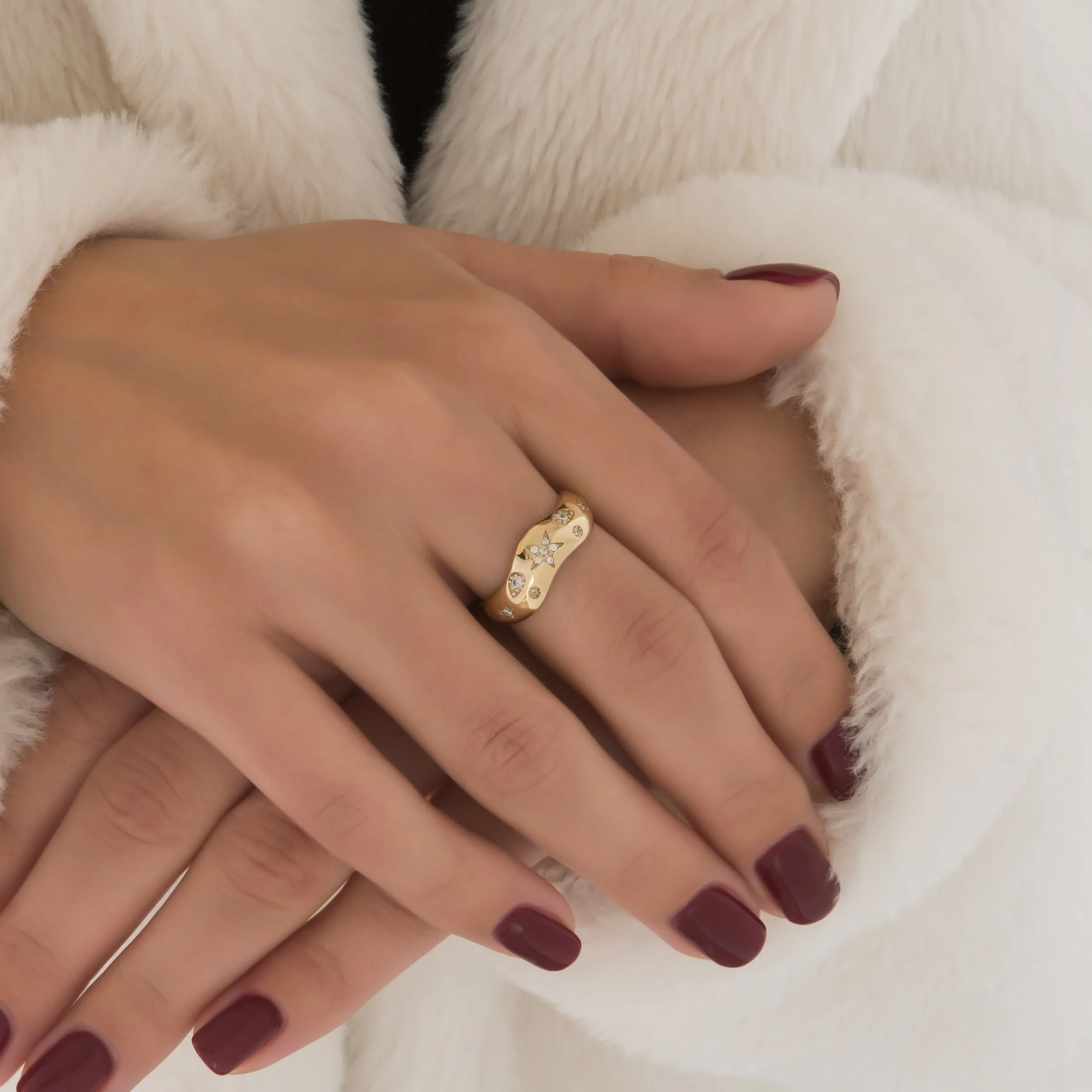 Celestial Wavy Diamond Ring — additional product image 2 from AntEva Crafts
