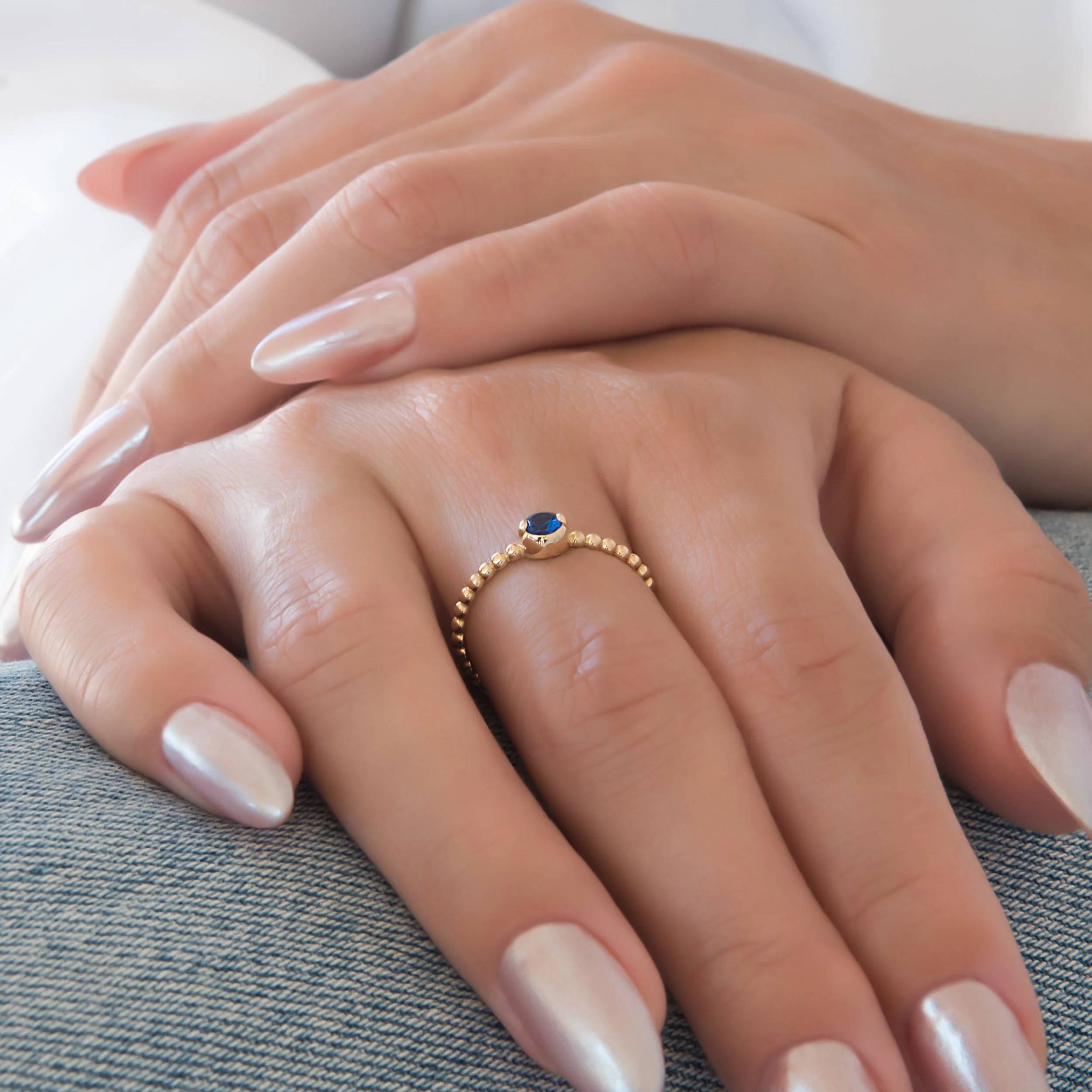 Beaded Solitaire Birthstone Ring — additional product image 2 from AntEva Crafts