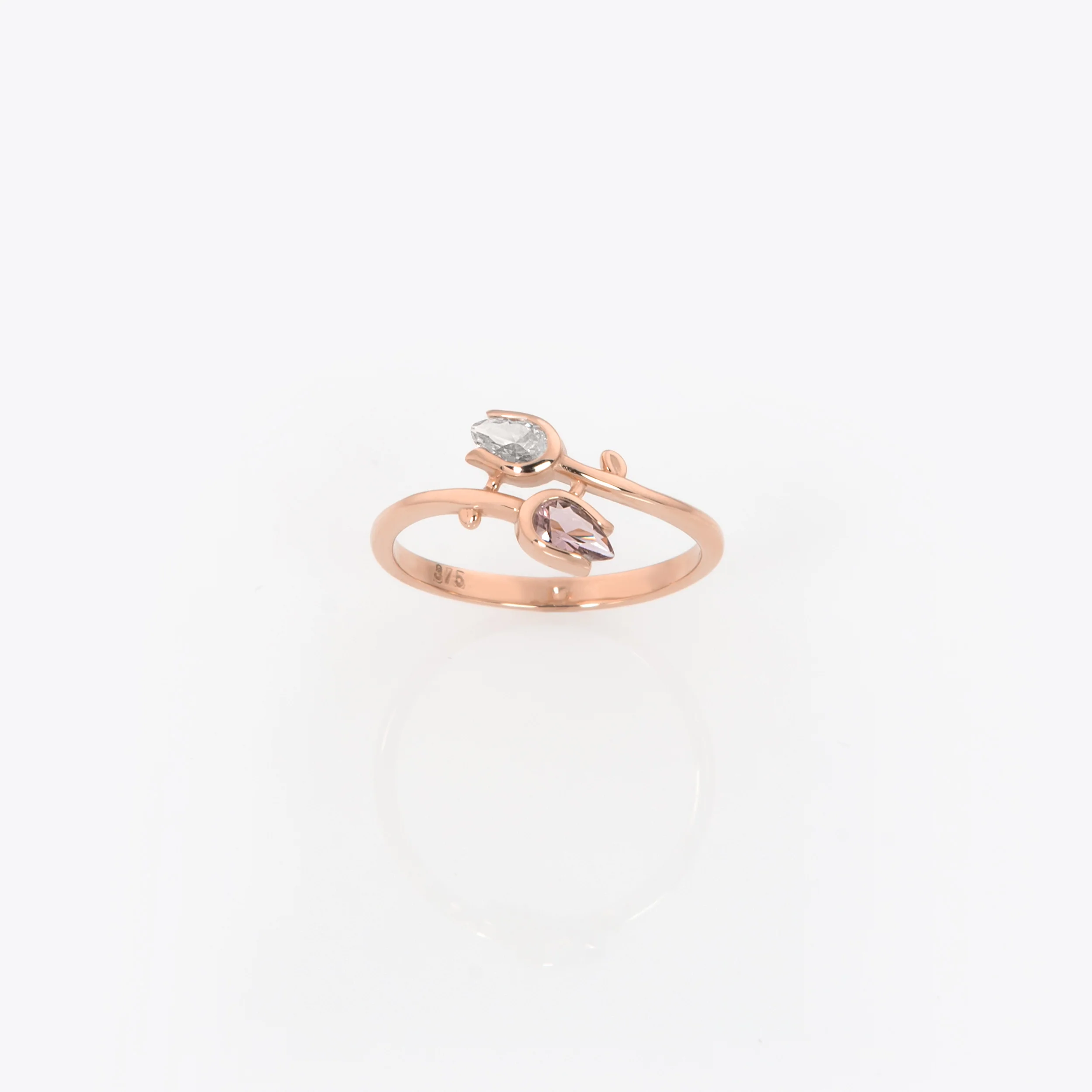 Tulip Flower Bypass Ring — additional product image 4 from AntEva Crafts