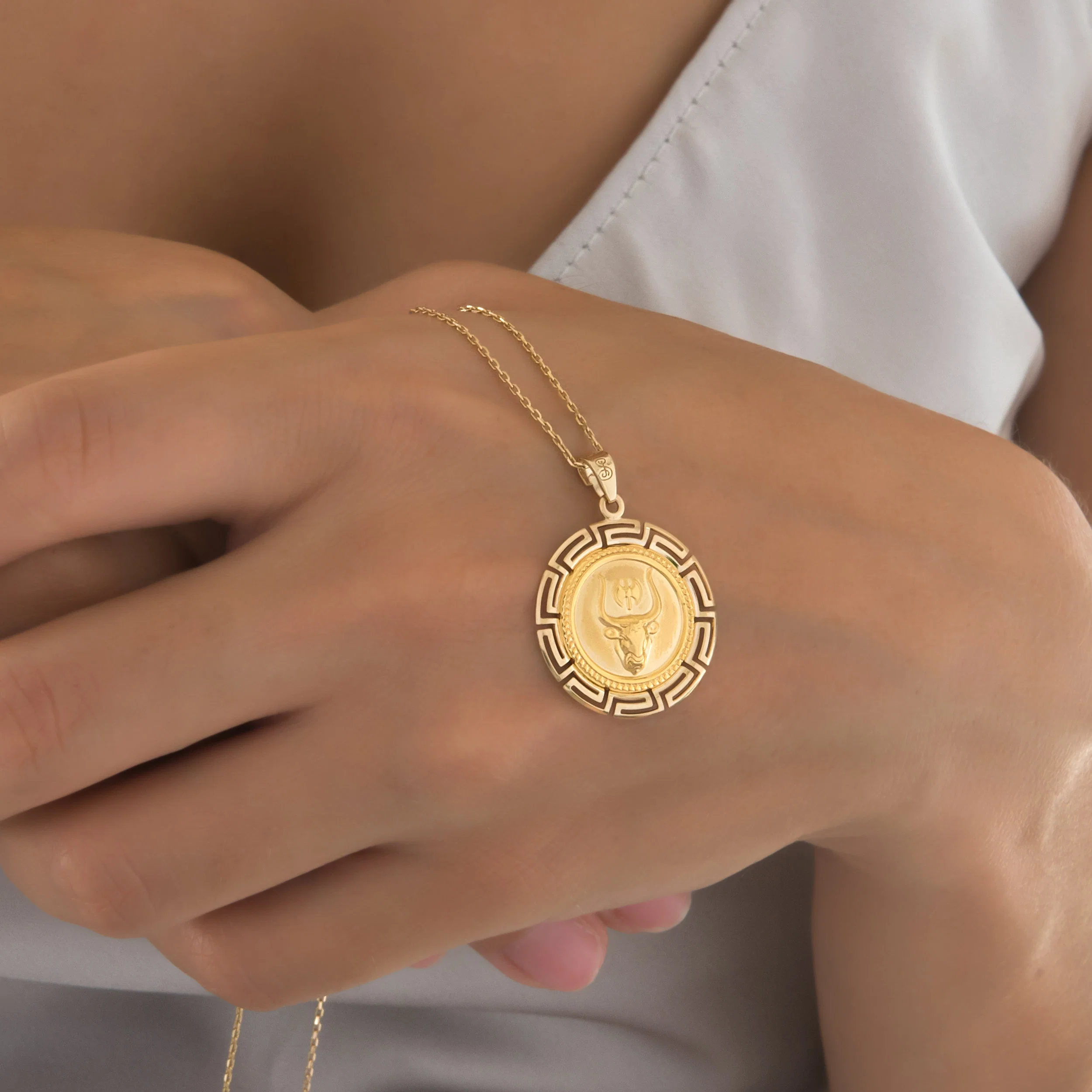 Round Minotaur Meander Pendant — additional product image 4 from AntEva Crafts