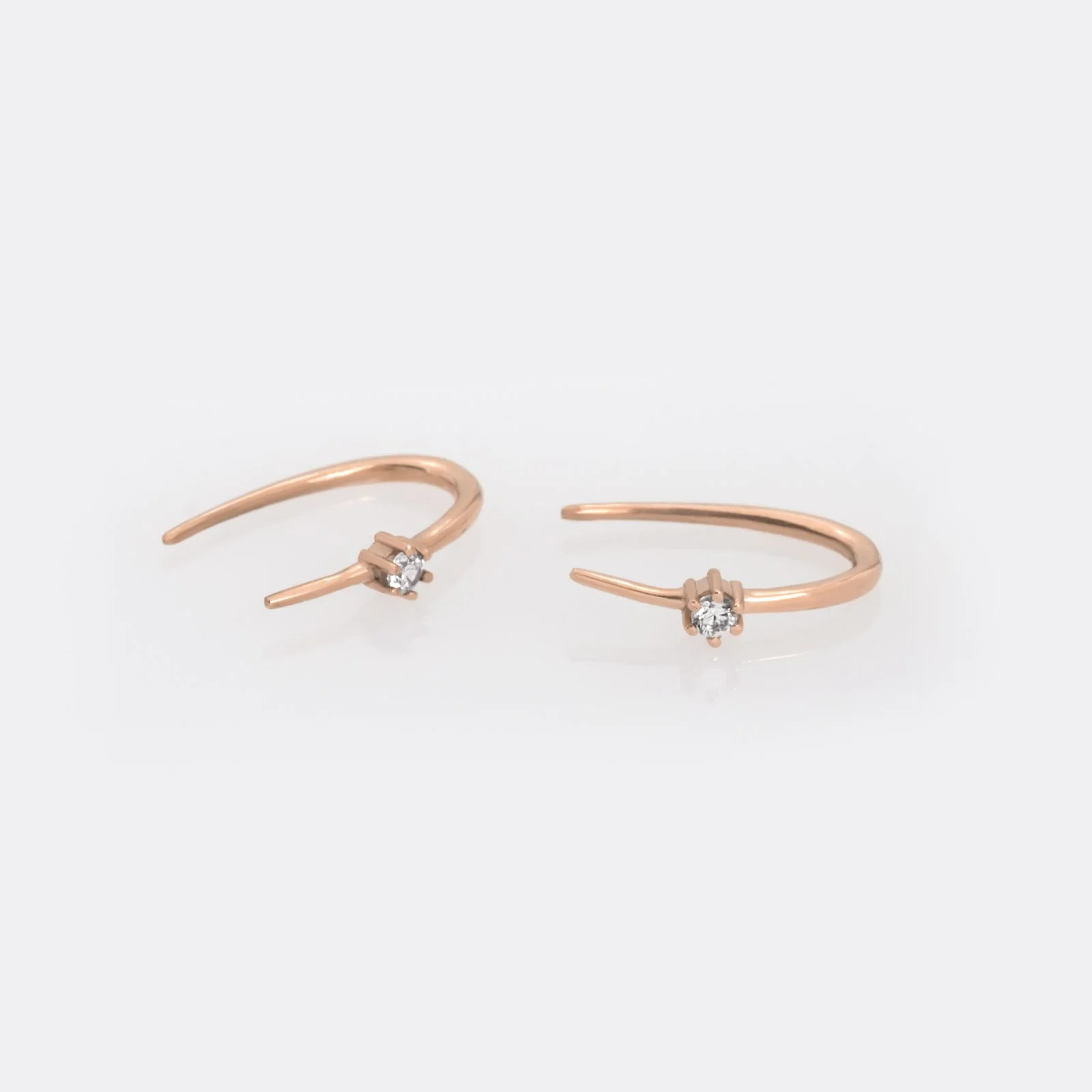 Open Arc Hoops with One Gemstone — additional product image 4 from AntEva Crafts