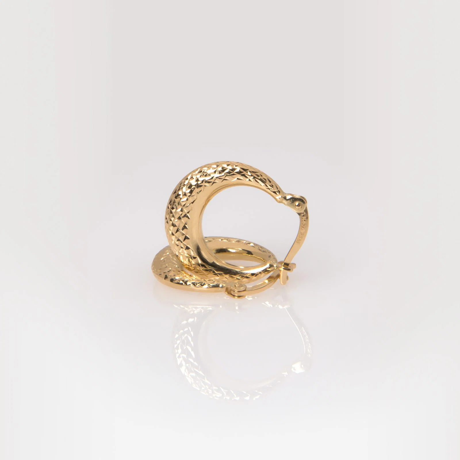 Gold Hinged Huggie Hoops — additional product image 5 from AntEva Crafts
