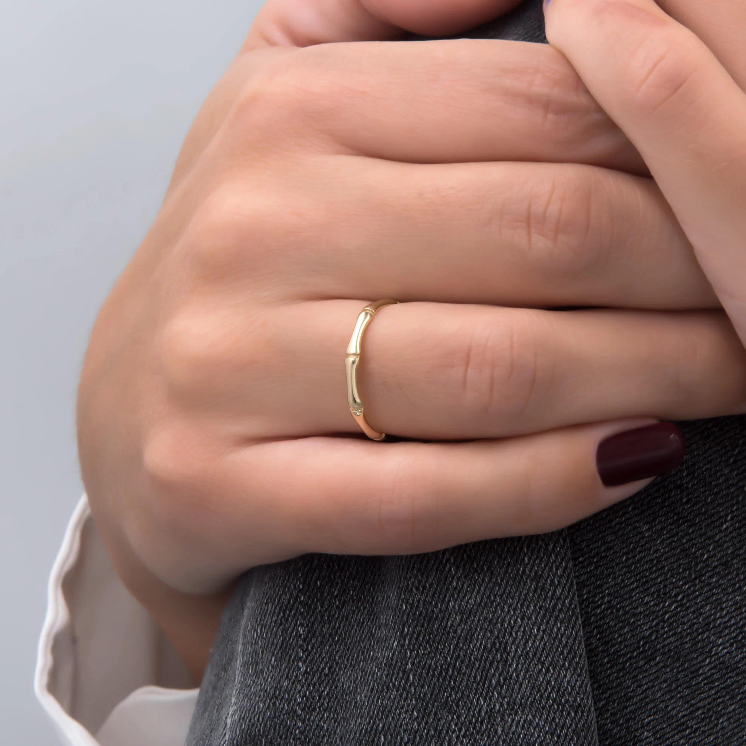 Gold Bamboo Ring — additional product image 8 from AntEva Crafts