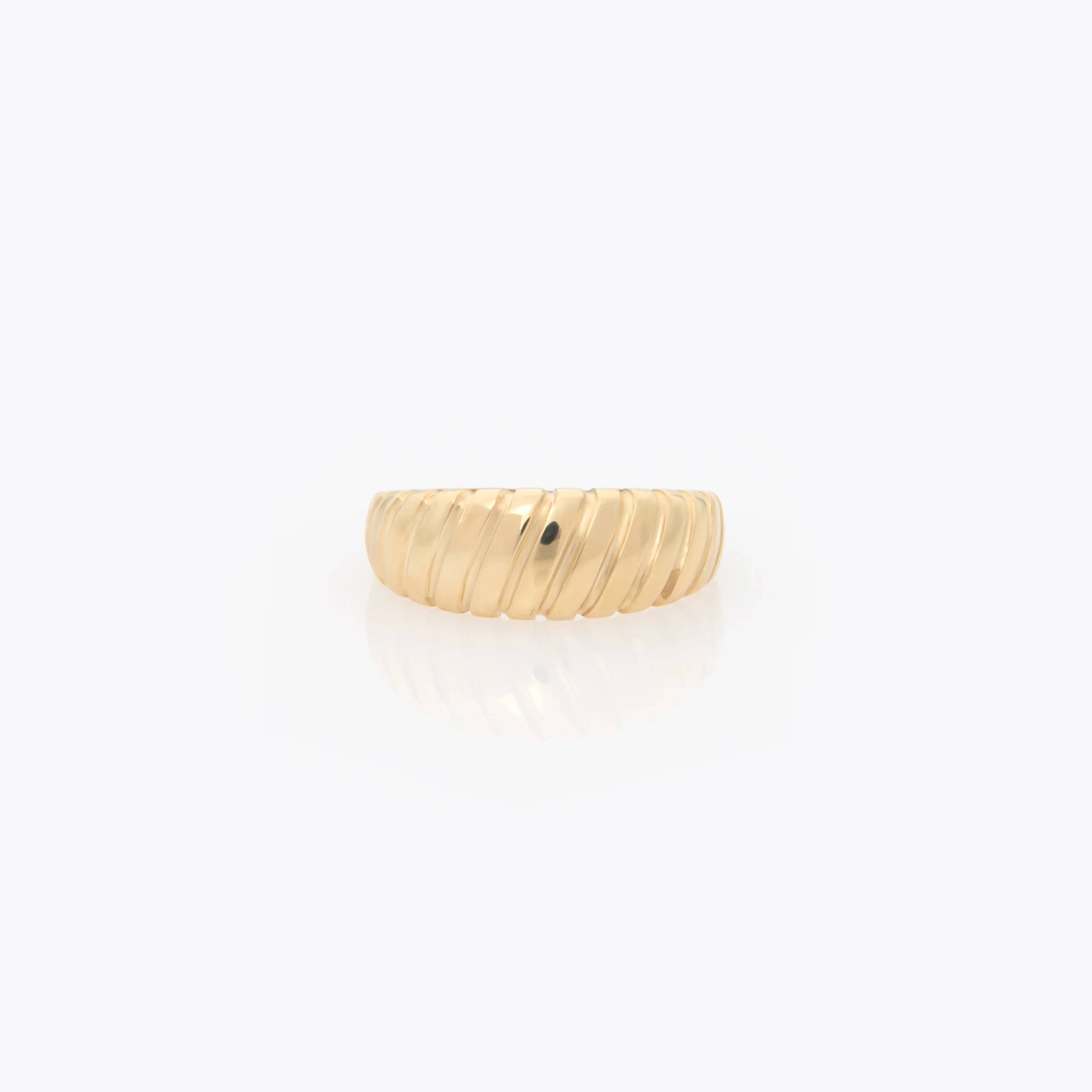 Wide Croissant Ribbed Ring — additional product image 4 from AntEva Crafts
