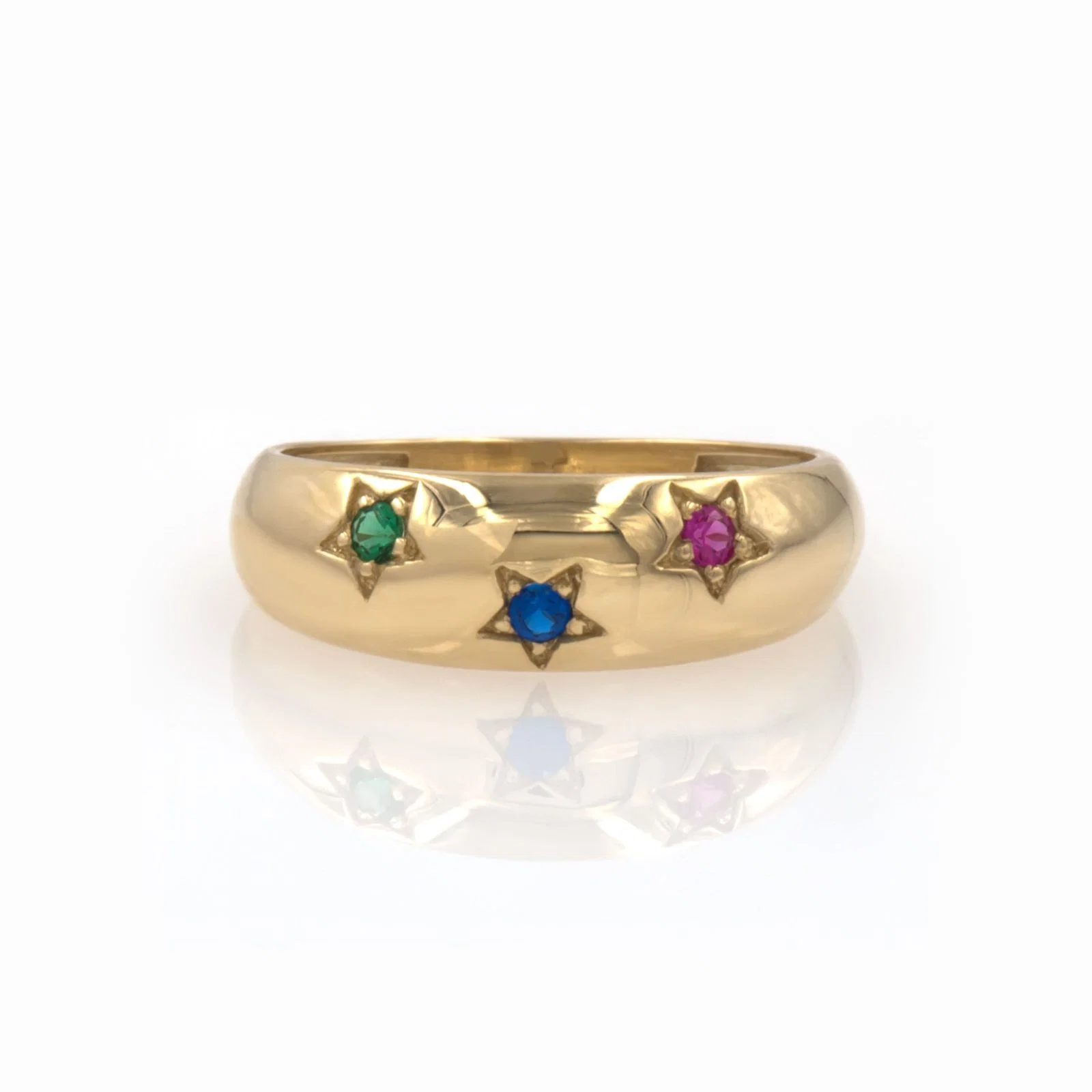 North Star Birthstone Ring with 3 Gems — additional product image 5 from AntEva Crafts