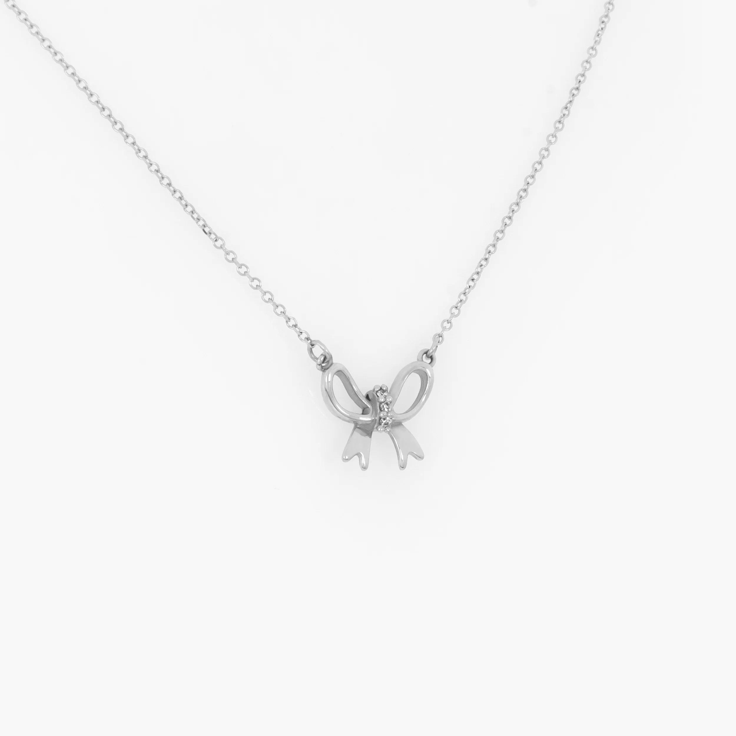 Dainty Diamond Bow Necklace — additional product image 4 from AntEva Crafts