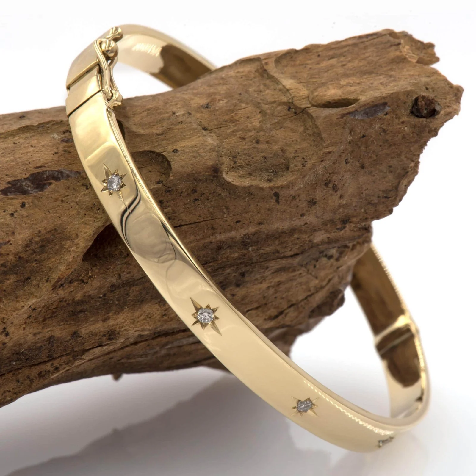 Diamond North Star Hinged Bracelet with 5 gems — additional product image 8 from AntEva Crafts