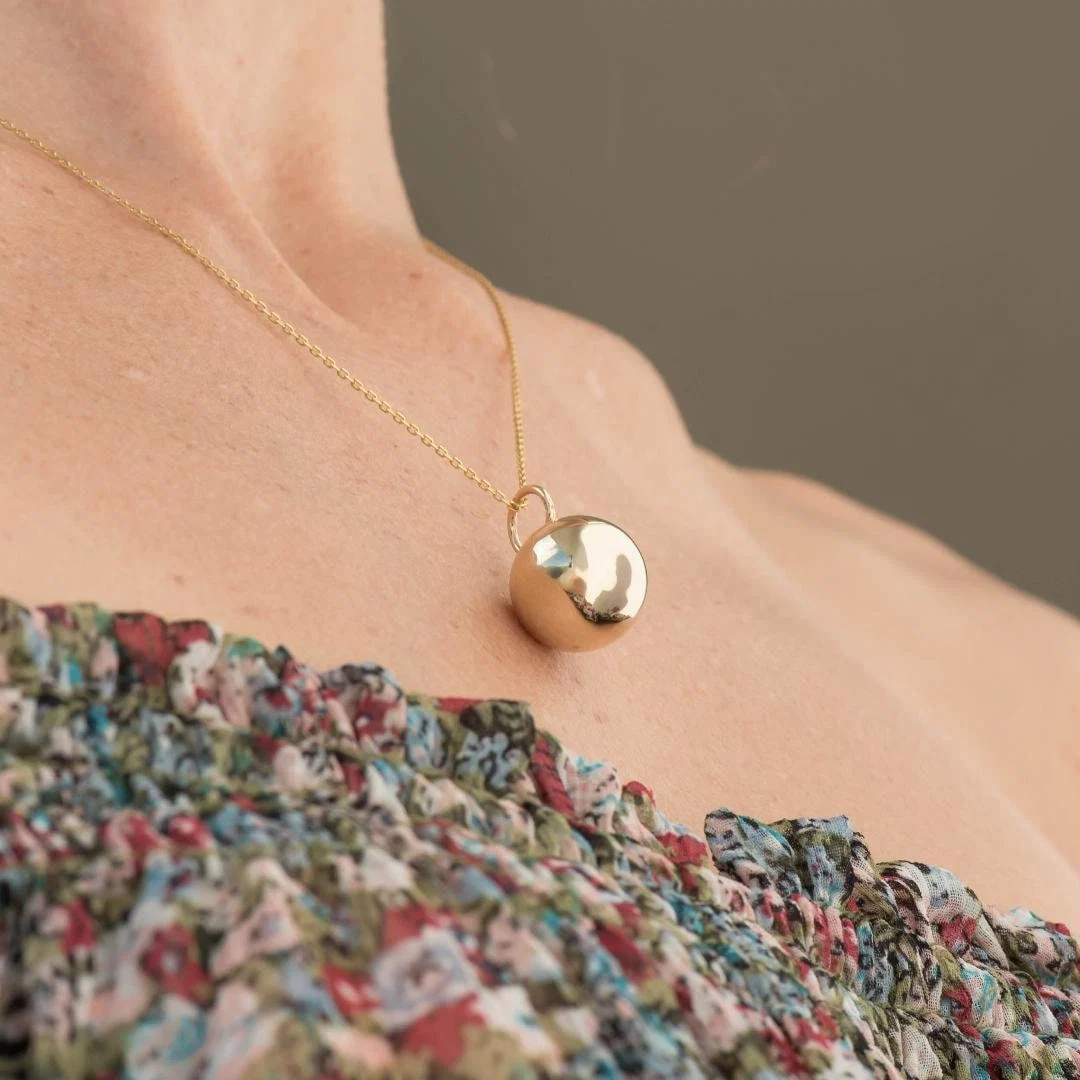Real Gold 14k Ball Necklace 3 sizes — additional product image 8 from AntEva Crafts
