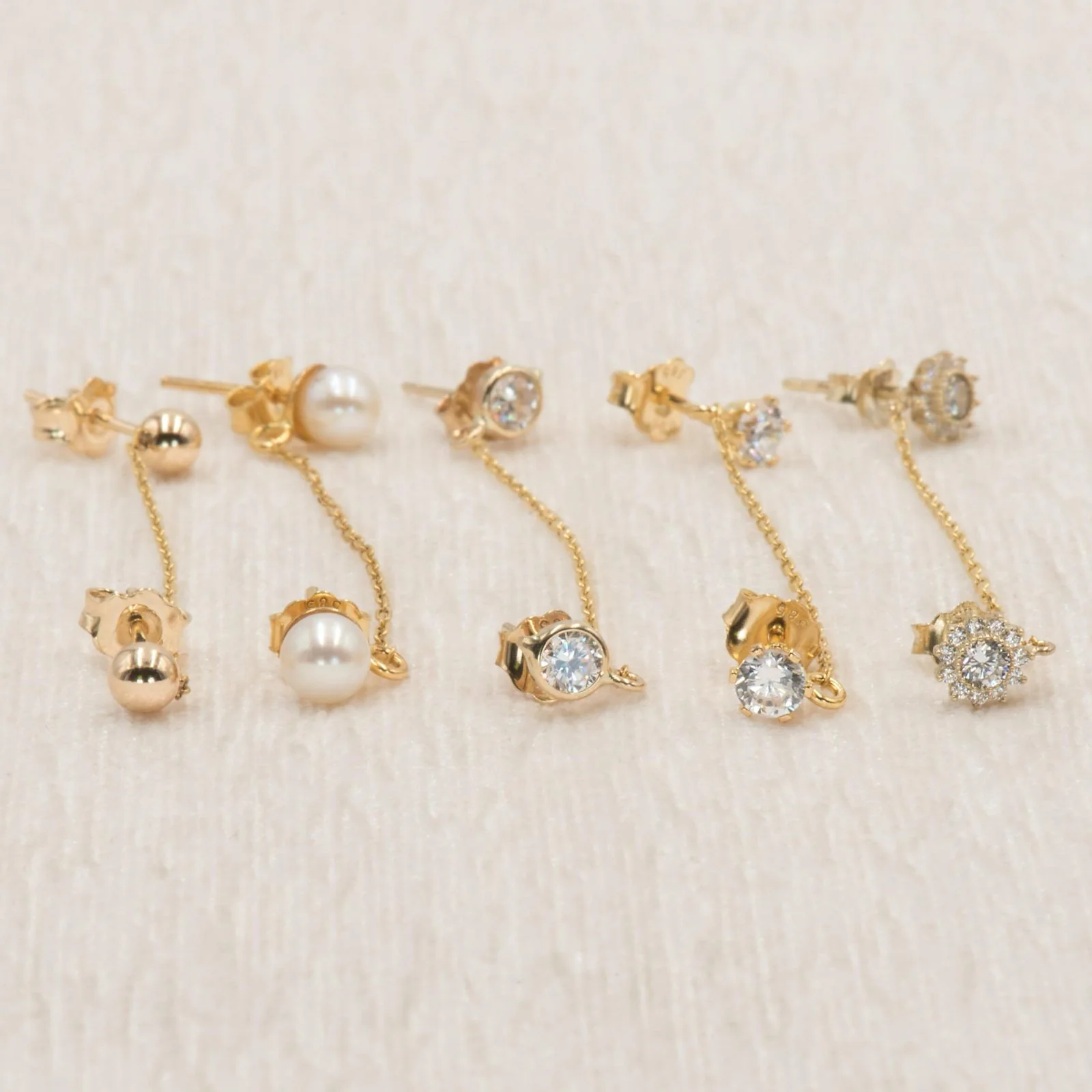 Double Flower Solitaire Earring — additional product image 3 from AntEva Crafts