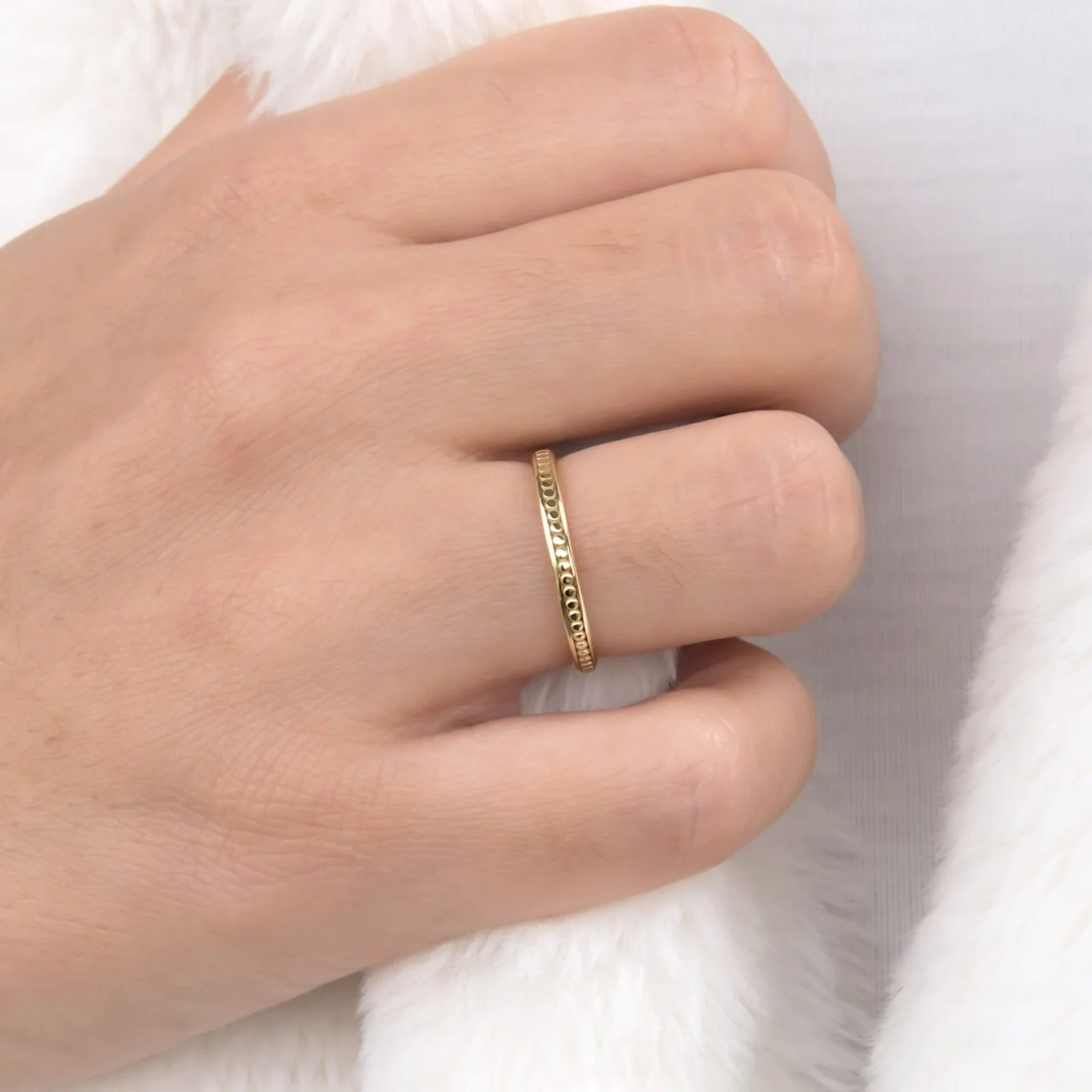 Milgrain Wedding Band — additional product image 3 from AntEva Crafts