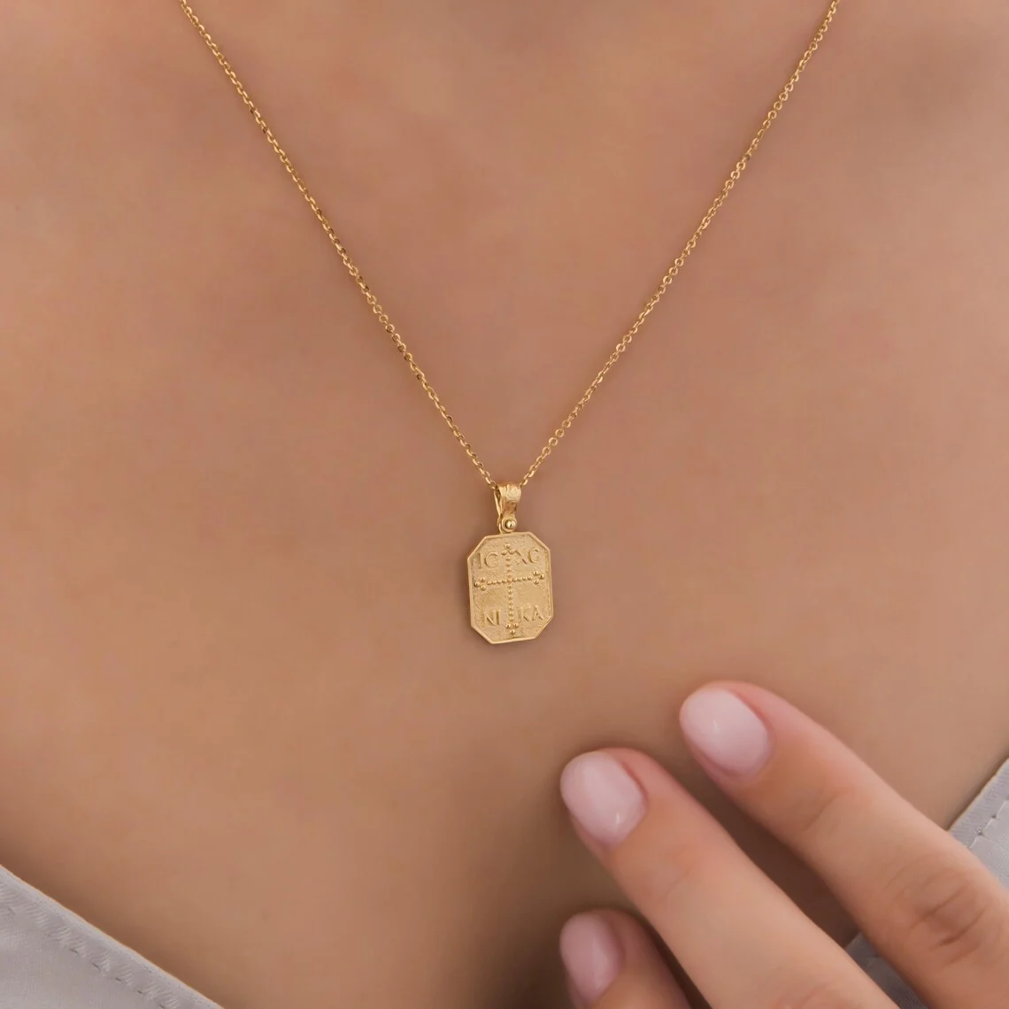 Exagon Christian Necklace — additional product image 2 from AntEva Crafts