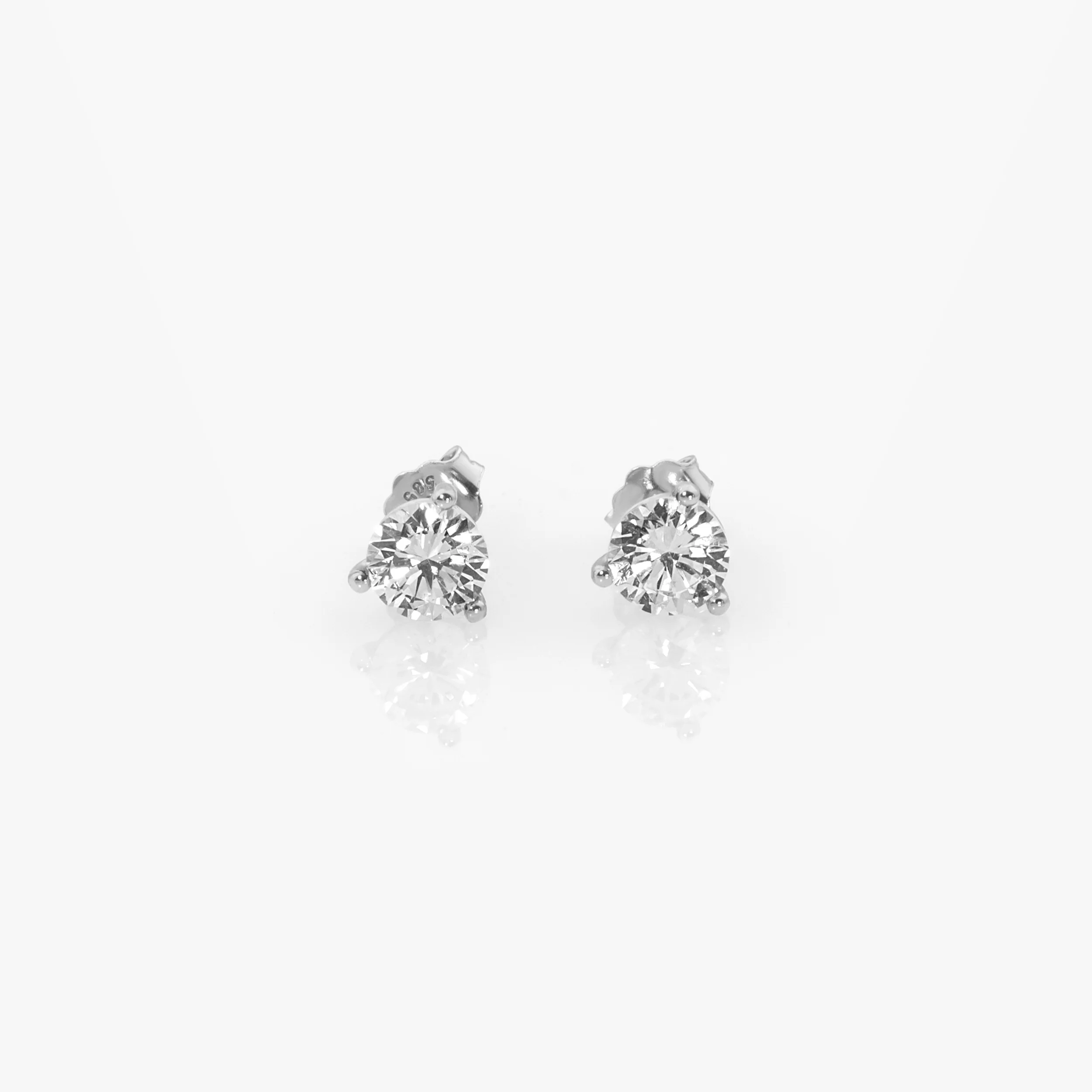 14K Solid Gold Round Stud Earrings – Lab-Grown Diamond or CZ Studs — additional product image 10 from AntEva Crafts