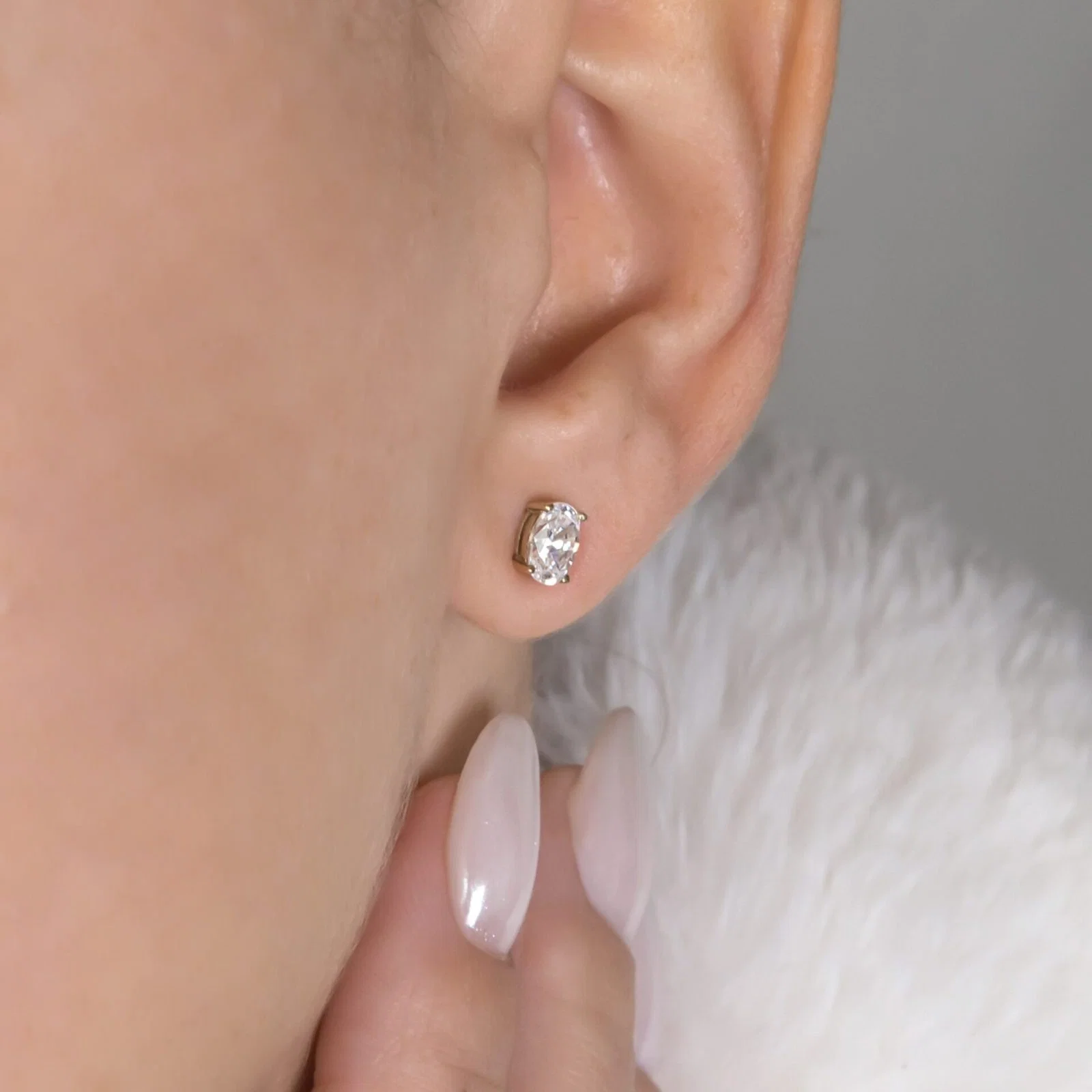 Oval Stud Birthstone Earrings — additional product image 3 from AntEva Crafts
