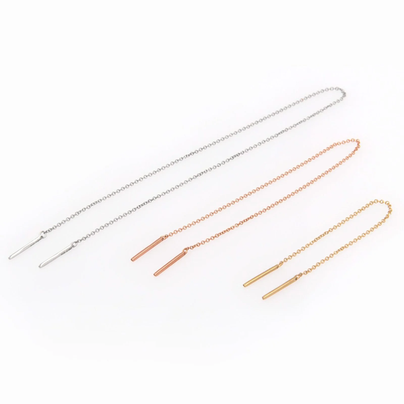 Threader Chain Earrings with Bars — additional product image 5 from AntEva Crafts