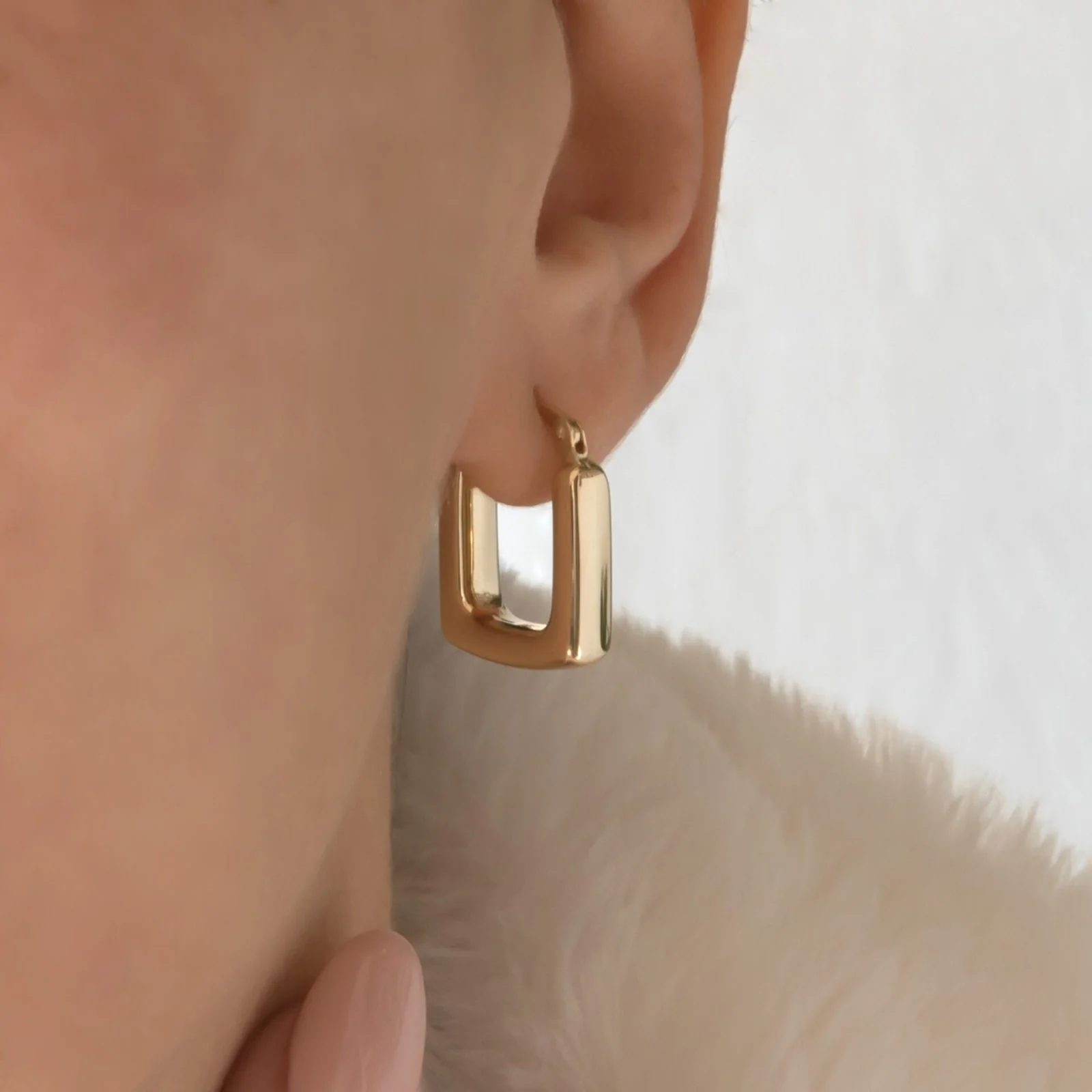 Square Hoop Earrings — additional product image 2 from AntEva Crafts