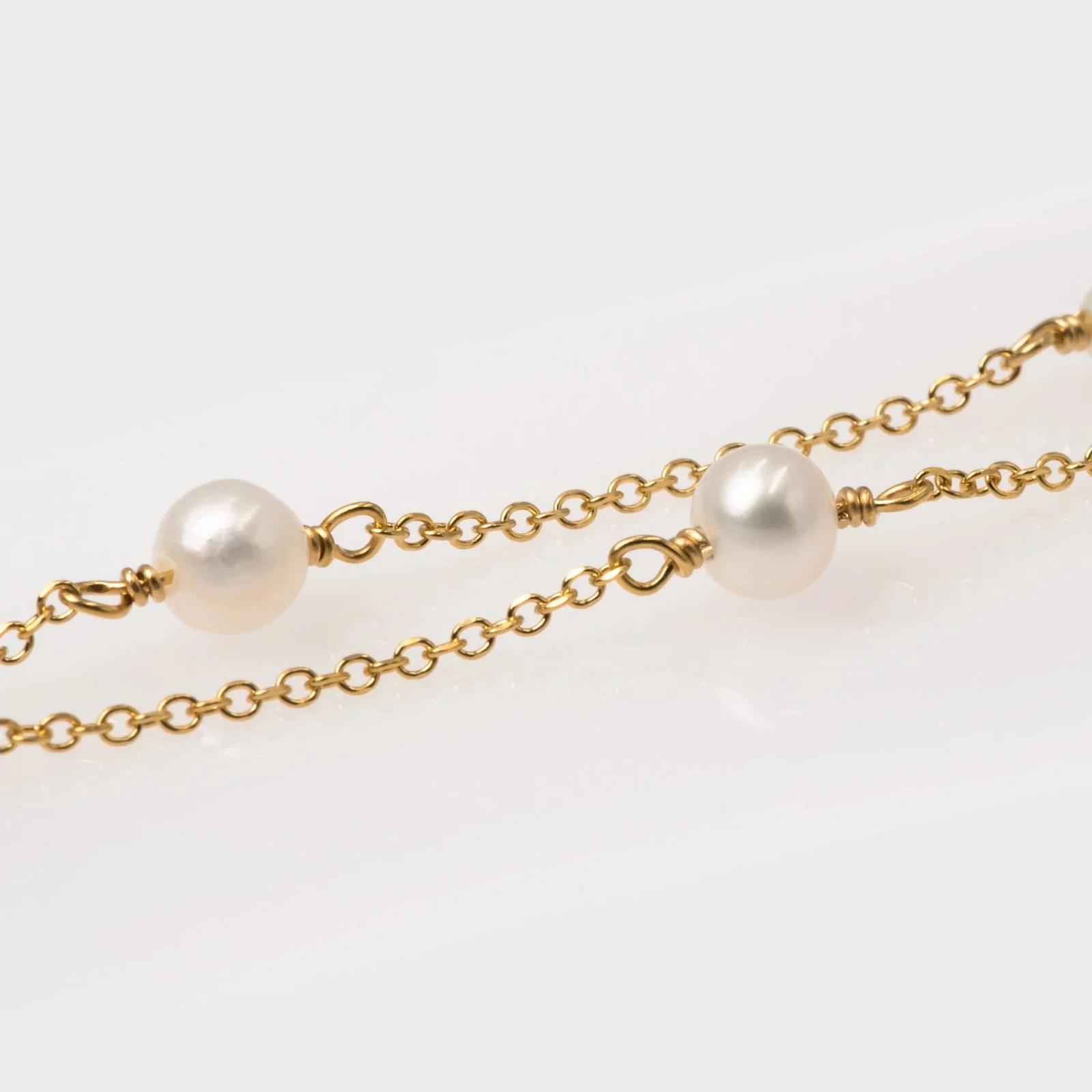 Double Row Chain Pearl Bracelet — additional product image 3 from AntEva Crafts