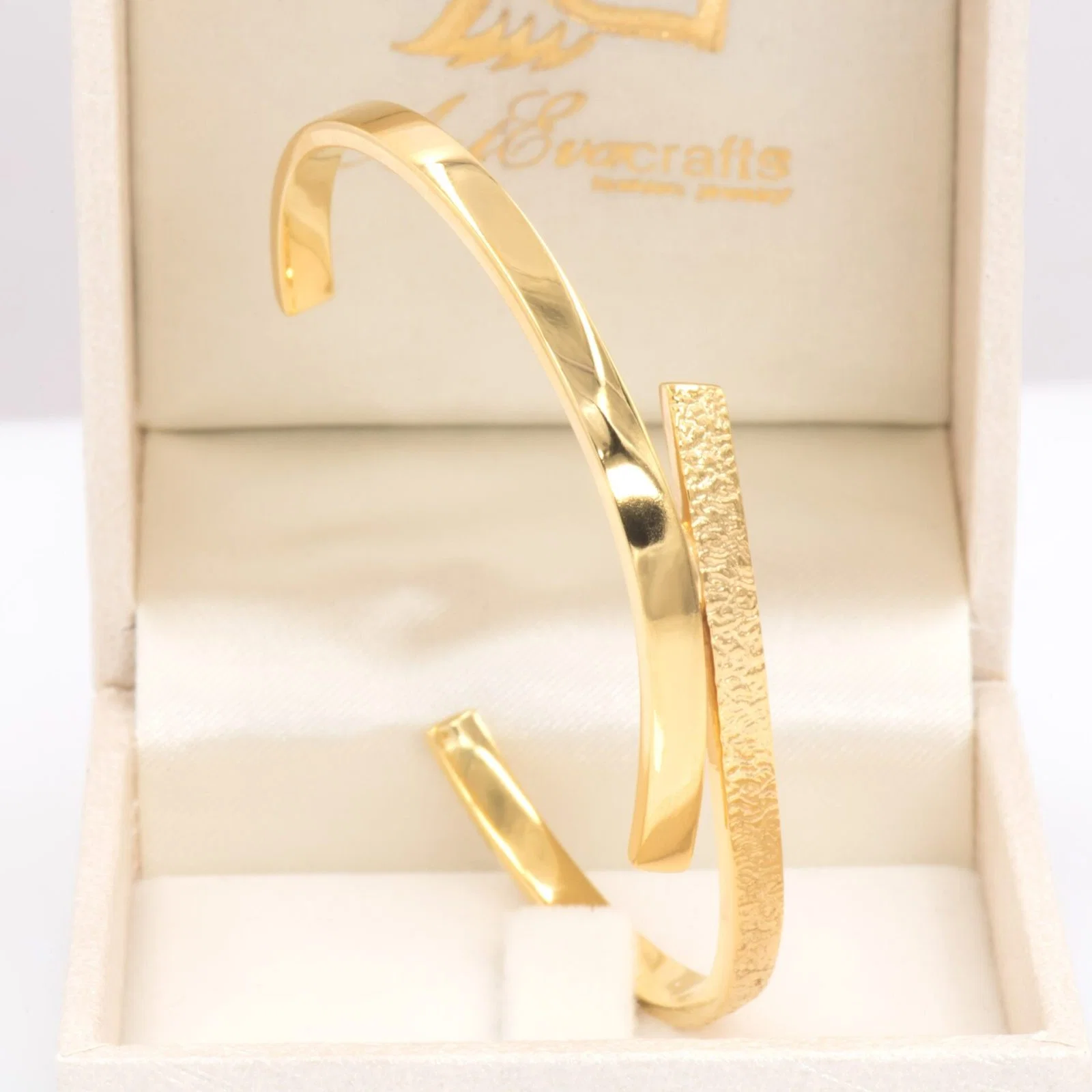 Gold Bypass Open Cuff Bangle — additional product image 9 from AntEva Crafts