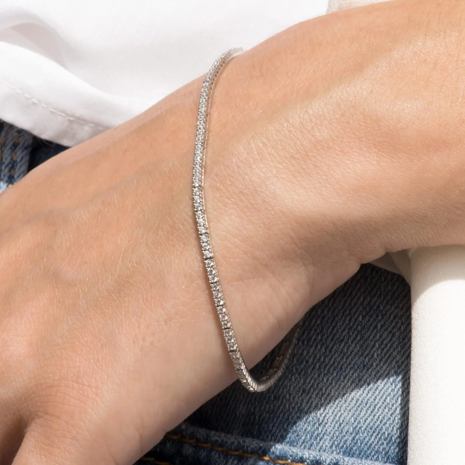 Tennis Bracelet with White CZ — additional product image 6 from AntEva Crafts