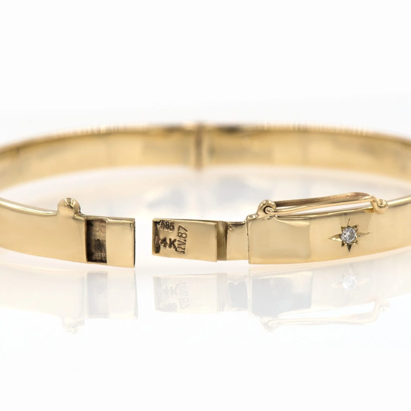 Diamond North Star Hinged Bracelet with 5 gems — additional product image 5 from AntEva Crafts