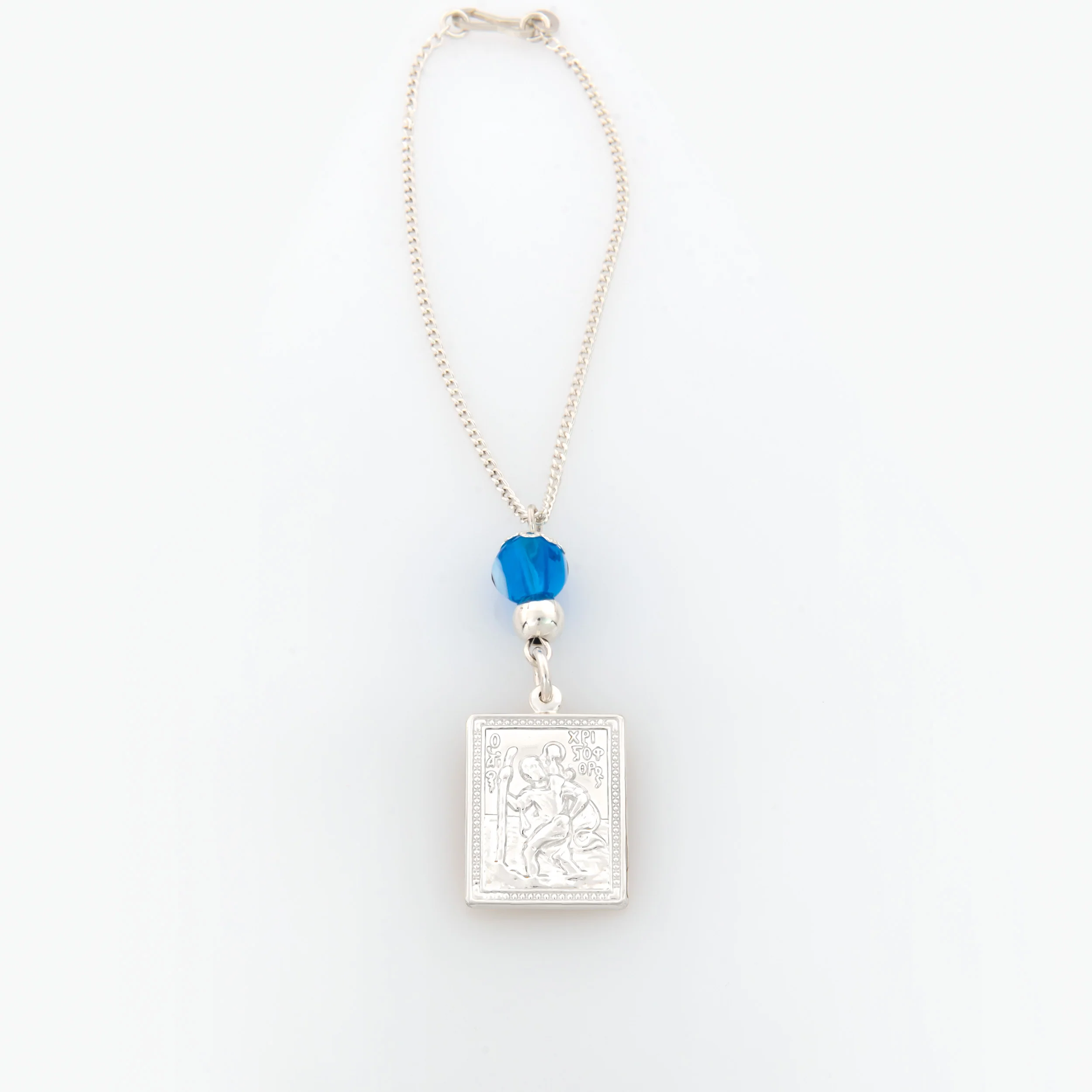Evil Eye Holy Mary St Christopher Rearview Car Mirror Charm — additional product image 2 from AntEva Crafts