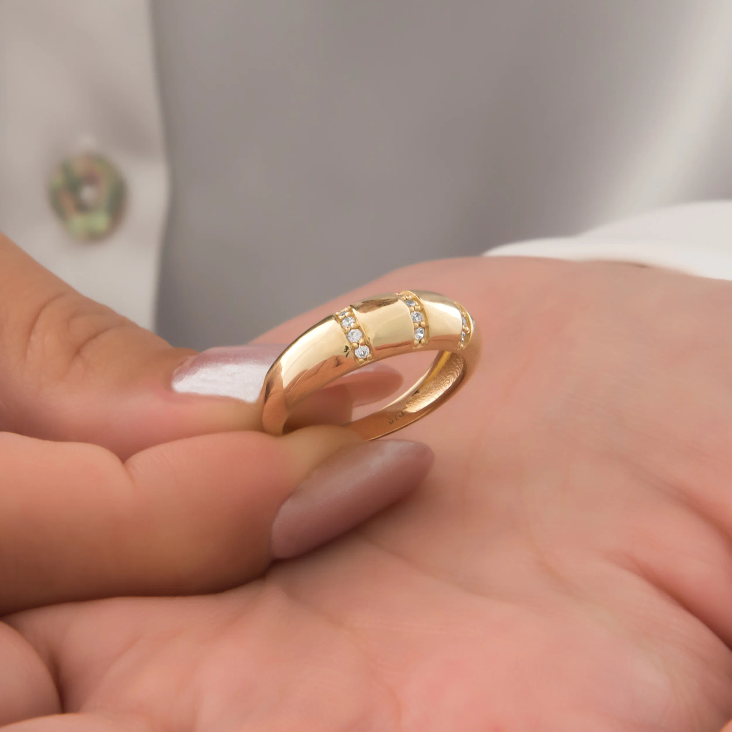 Dome Pave Gemstone Ring — additional product image 4 from AntEva Crafts