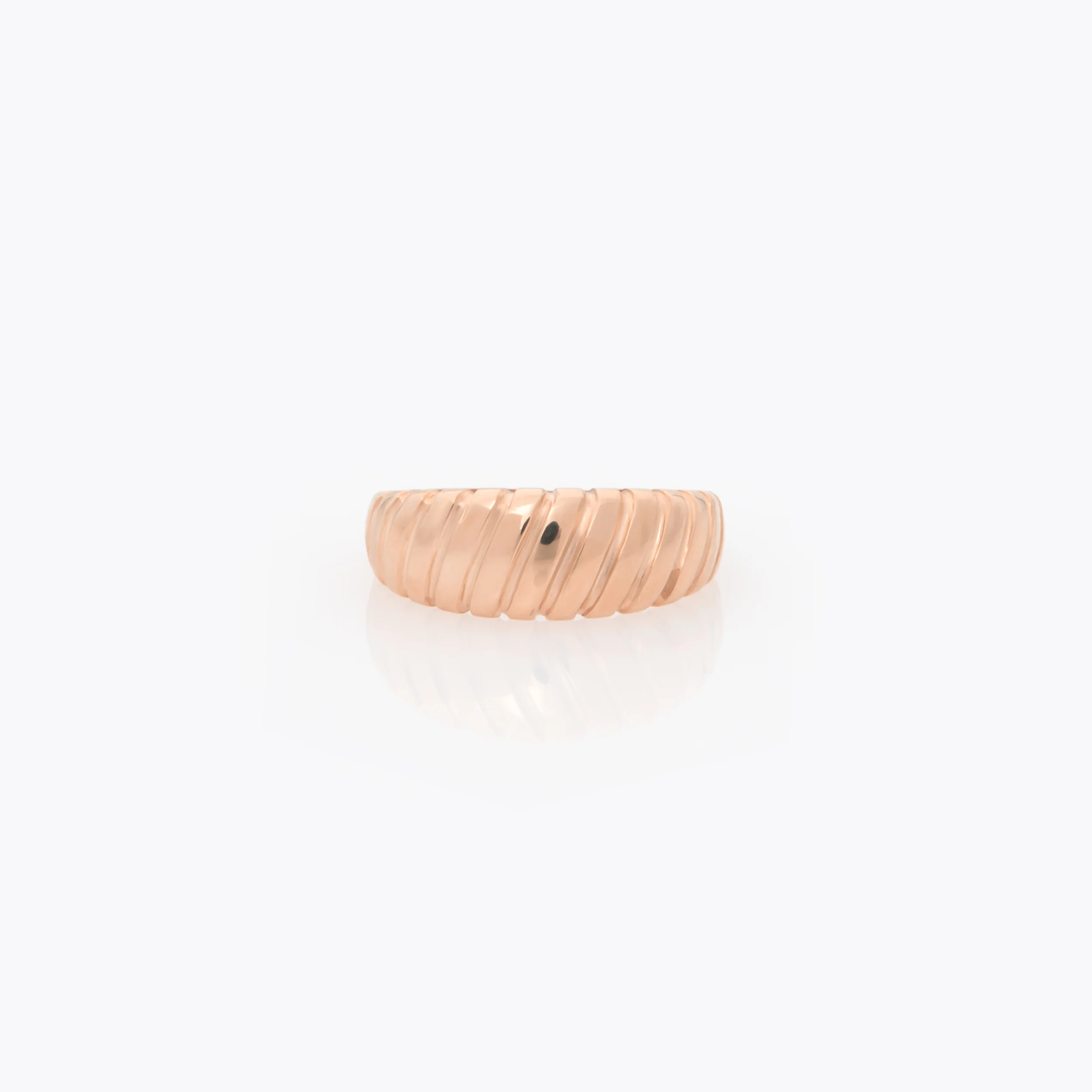 Wide Croissant Ribbed Ring — additional product image 6 from AntEva Crafts