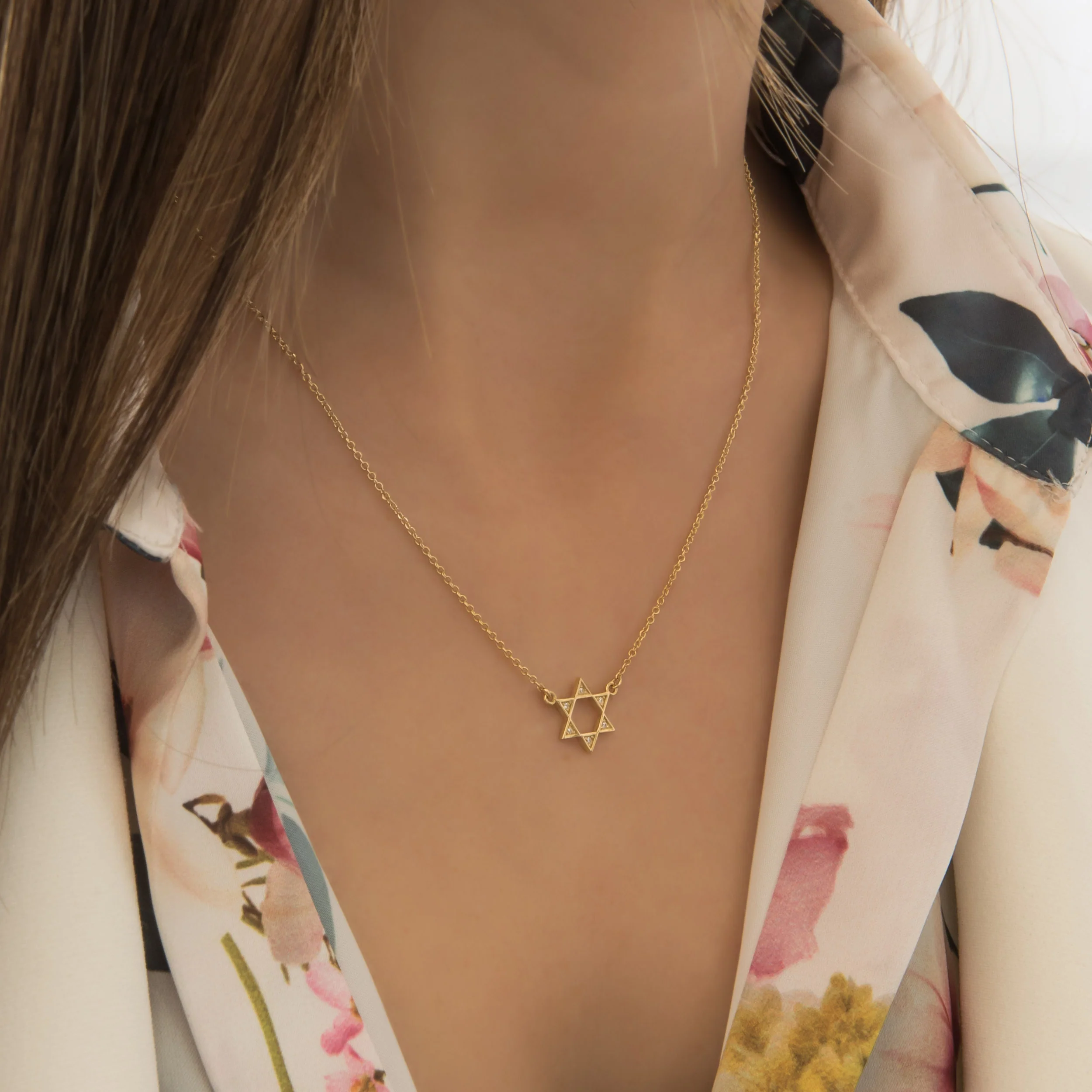 Gold Star of David Necklace — additional product image 2 from AntEva Crafts