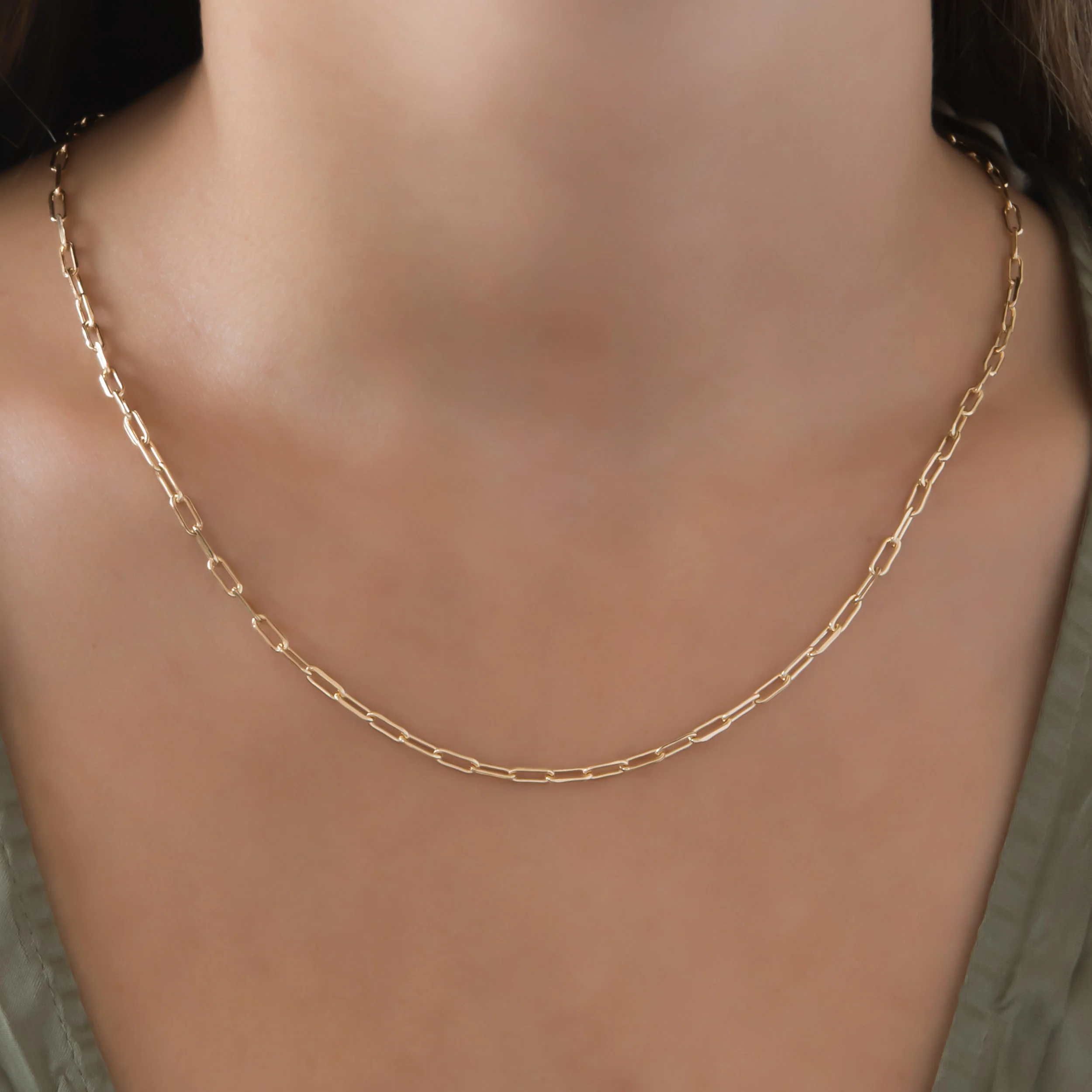 Minimalist Paperclip Gold Necklace — additional product image 2 from AntEva Crafts