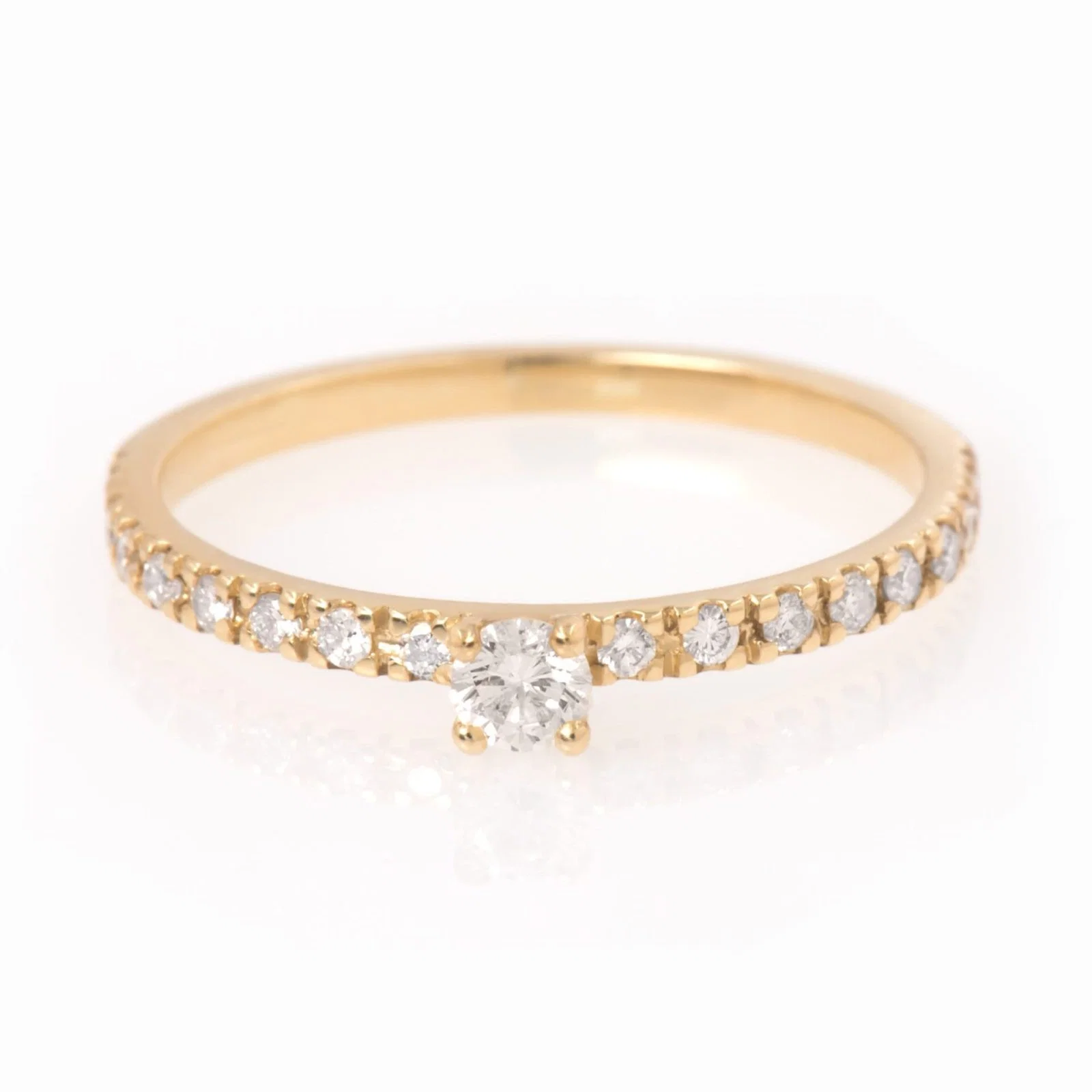 Diamond Solitaire Ring with 16 Side Diamonds — additional product image 3 from AntEva Crafts