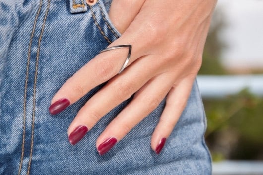 V shaped Chevron Gold Ring — additional product image 4 from AntEva Crafts