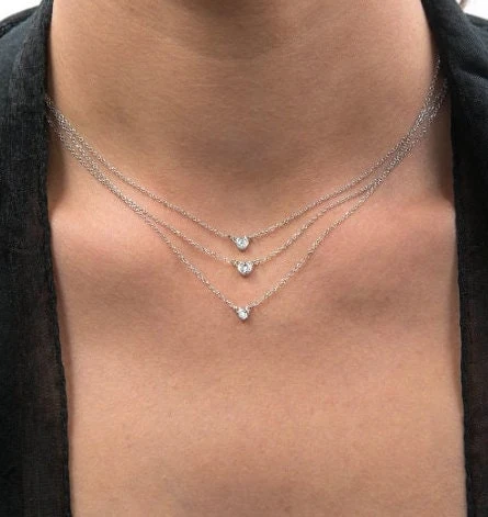 Single Stone Diamond Necklace — additional product image 2 from AntEva Crafts