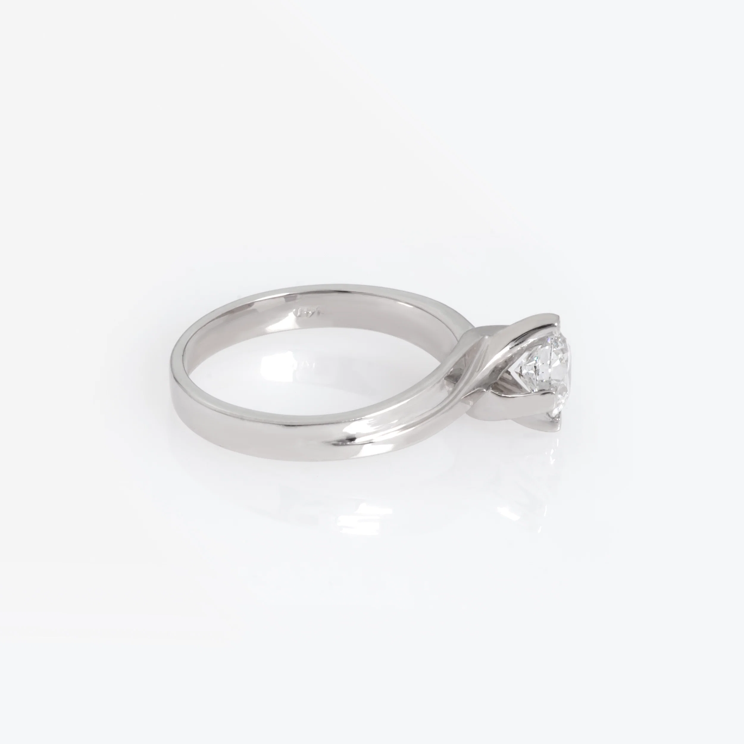 White Gold 14k Solitaire Lab Grown Diamond Ring — additional product image 4 from AntEva Crafts
