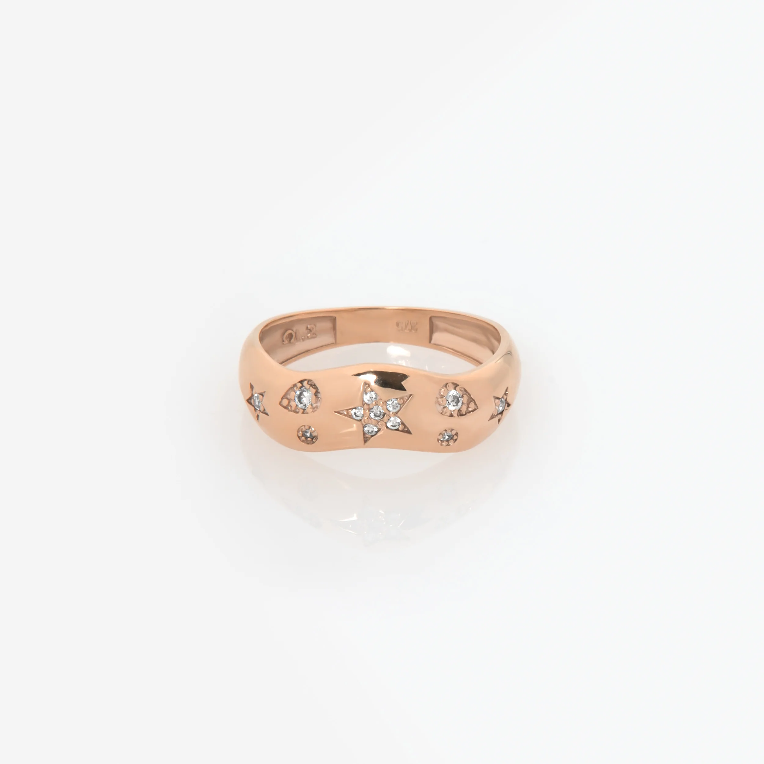 Celestial Wavy Diamond Ring — additional product image 6 from AntEva Crafts