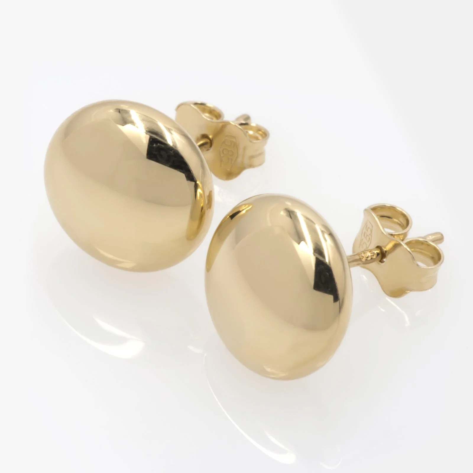 14k Yellow Gold Geometry Stud Earrings